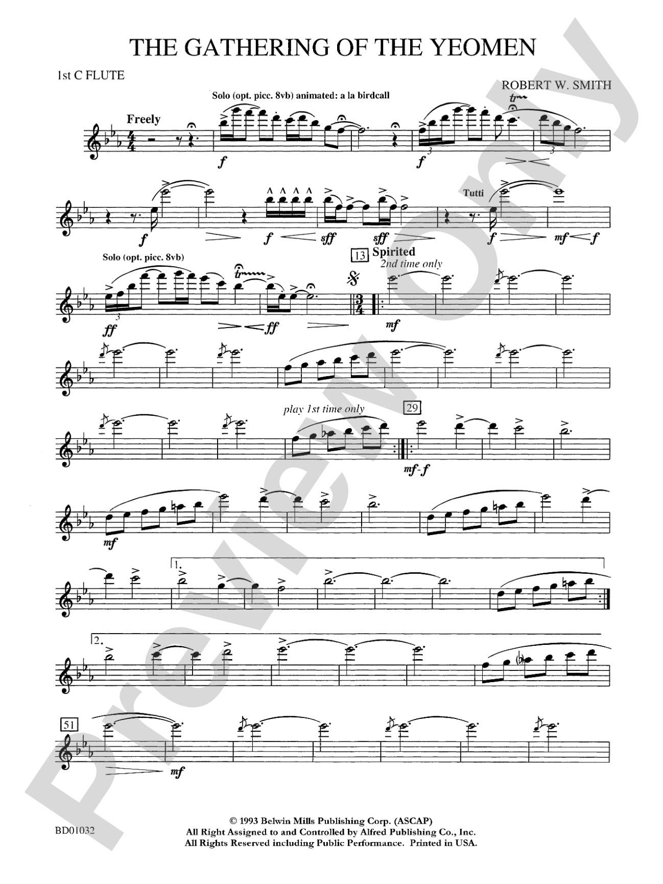The Gathering of the Yeomen: Flute