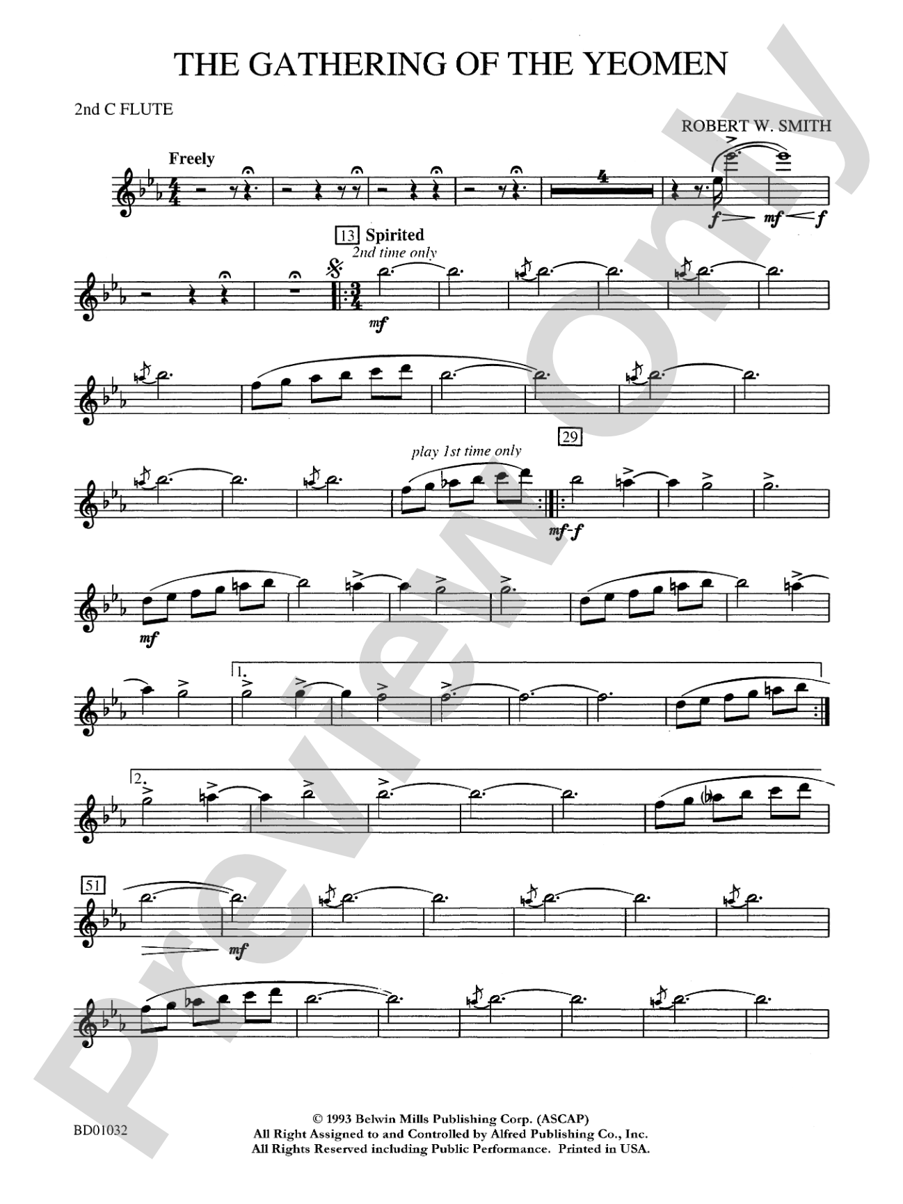 The Gathering of the Yeomen: 2nd Flute