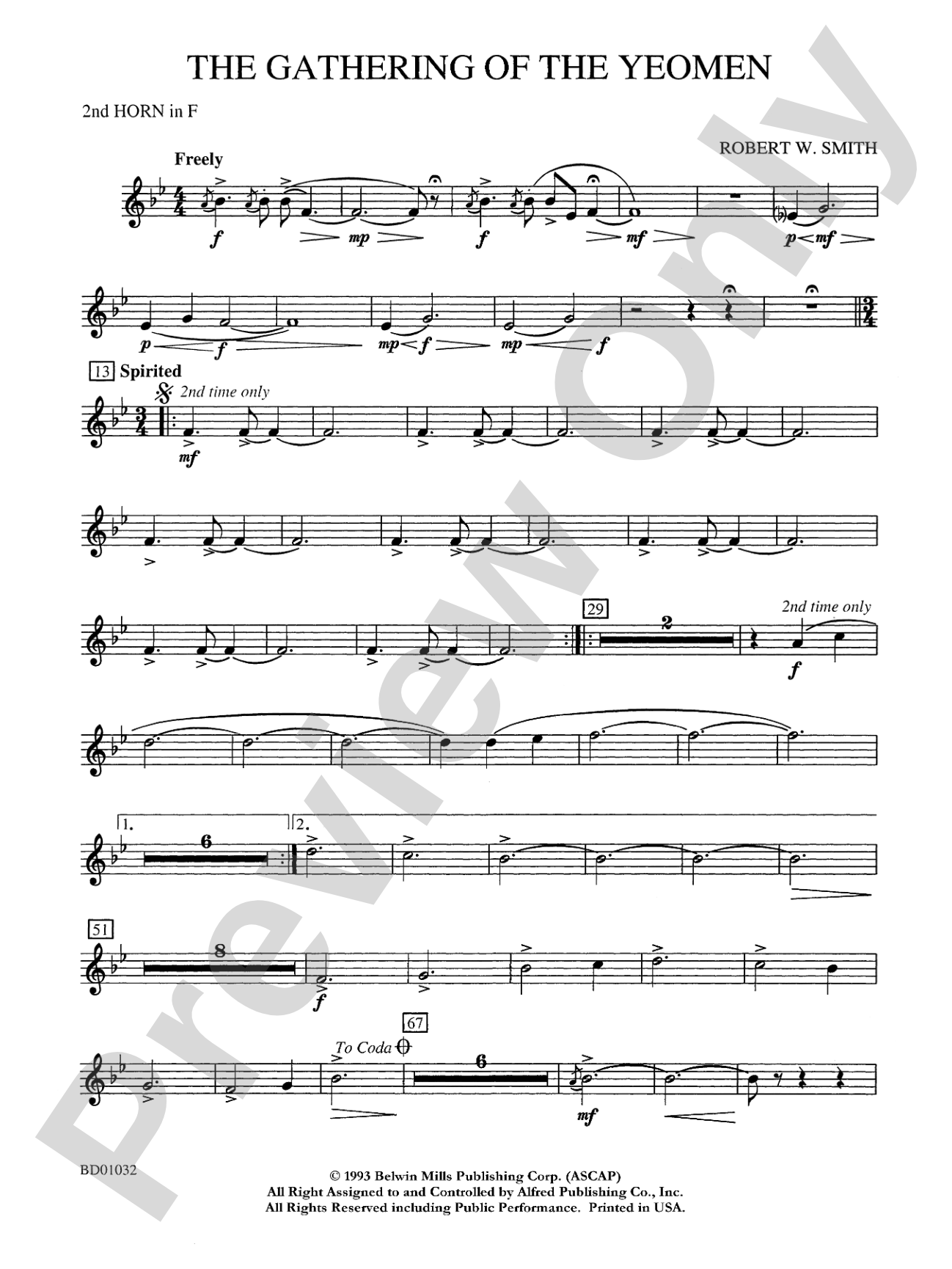 The Gathering of the Yeomen: 2nd F Horn