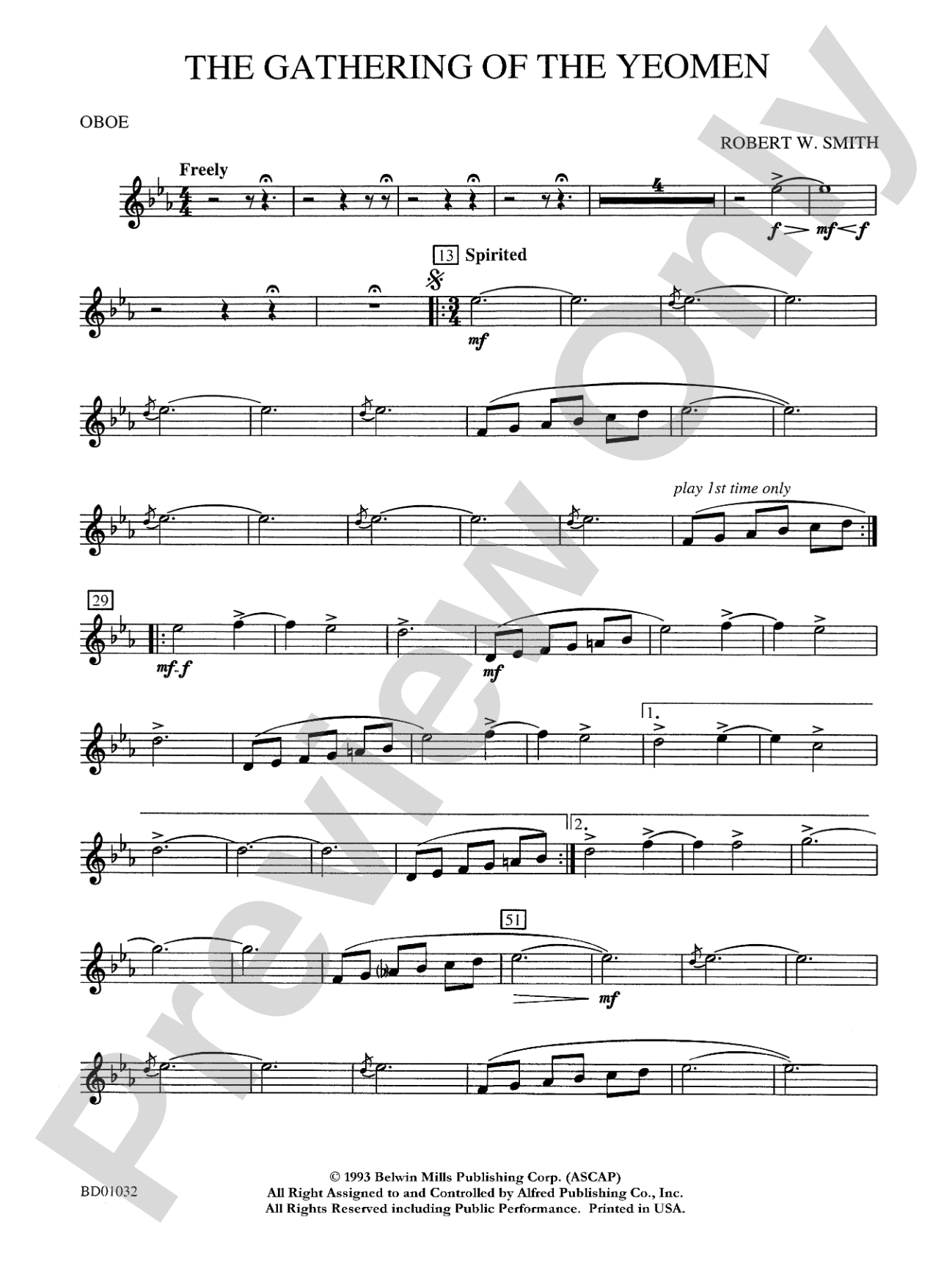 The Gathering of the Yeomen: Oboe