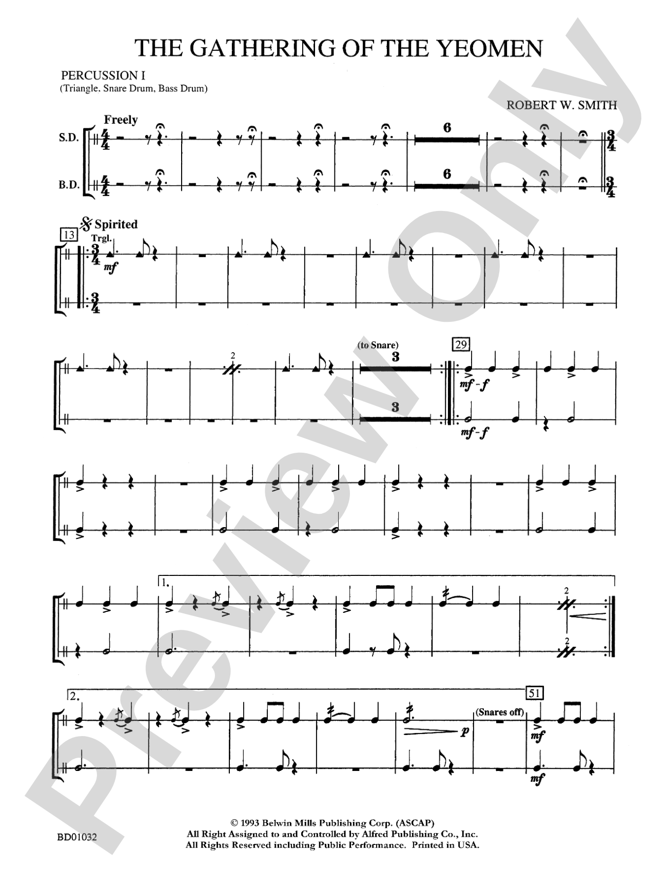 The Gathering of the Yeomen: 1st Percussion