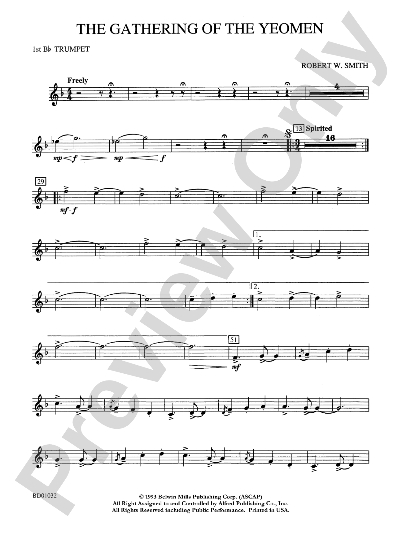 The Gathering of the Yeomen: 1st B-flat Trumpet