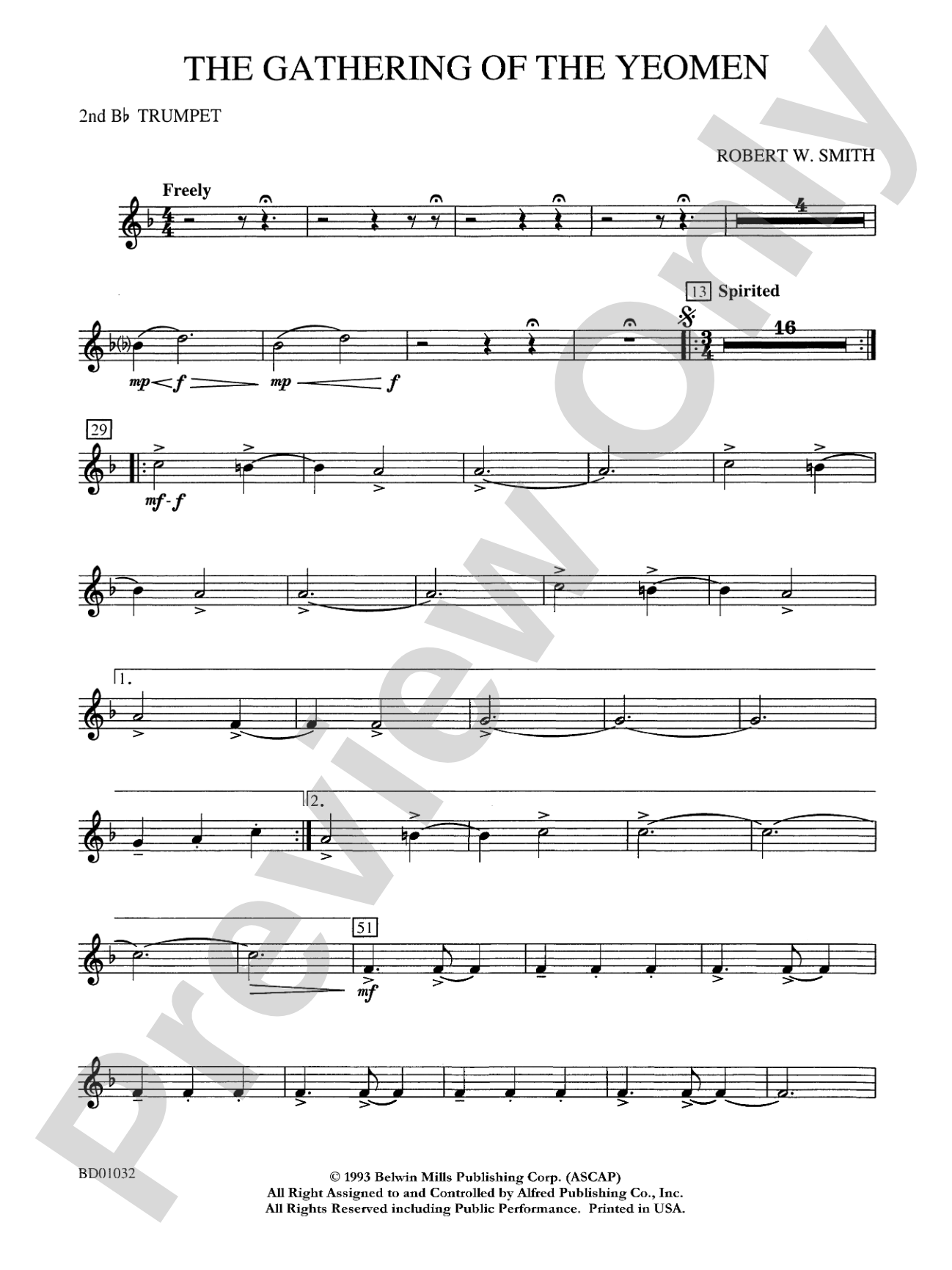 The Gathering of the Yeomen: 2nd B-flat Trumpet
