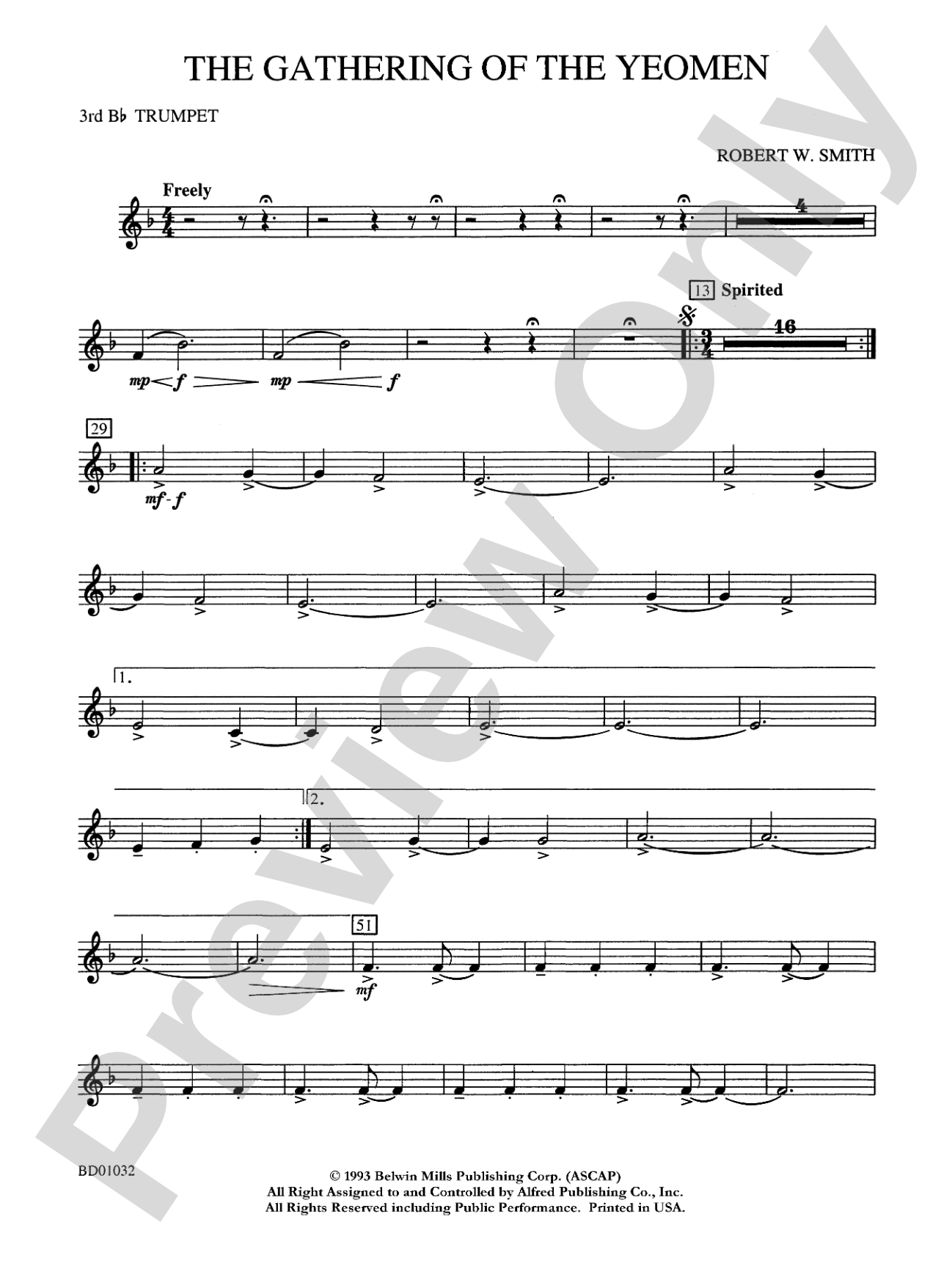 The Gathering of the Yeomen: 3rd B-flat Trumpet