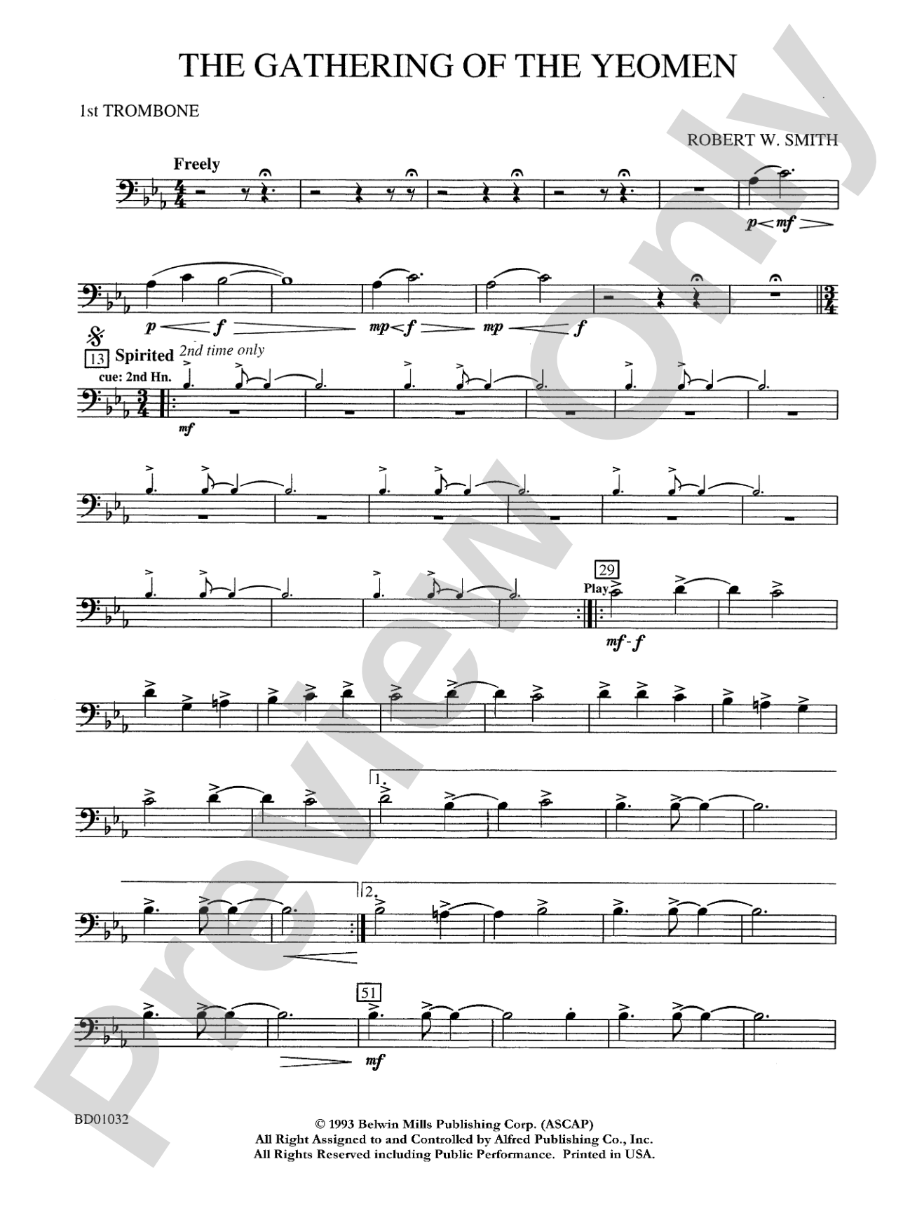 The Gathering of the Yeomen: 1st Trombone