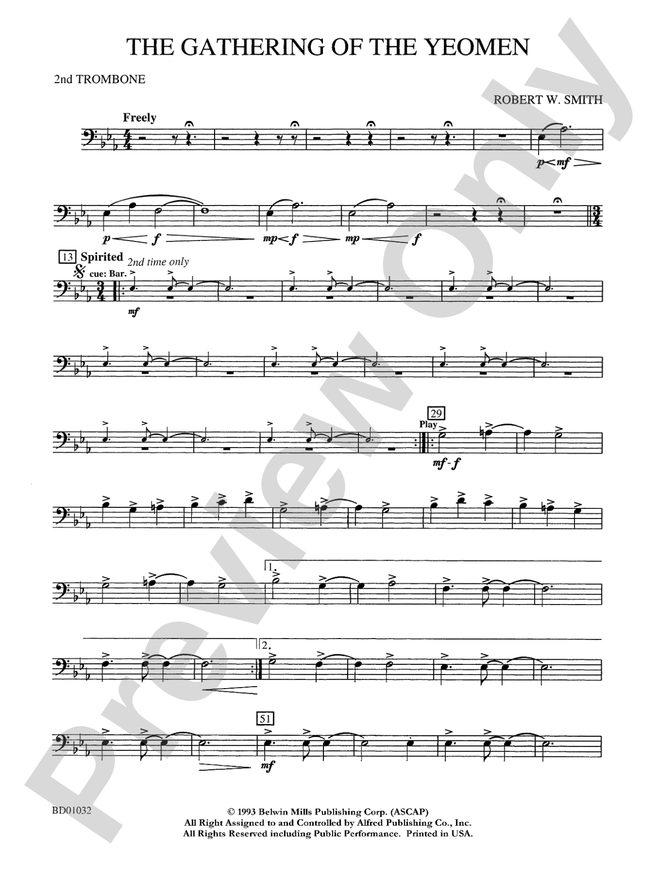 The Gathering of the Yeomen: 2nd Trombone