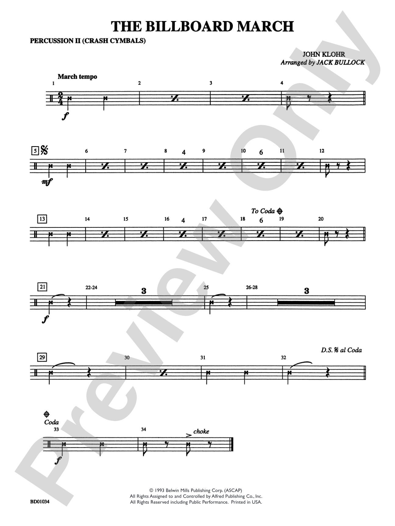 The Billboard March: 2nd Percussion
