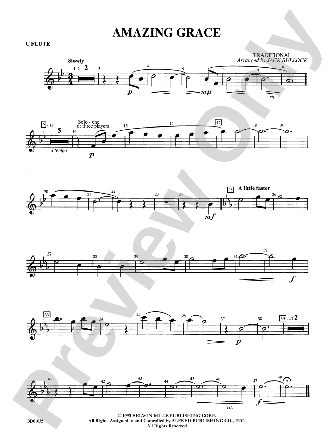 Amazing Grace: Flute