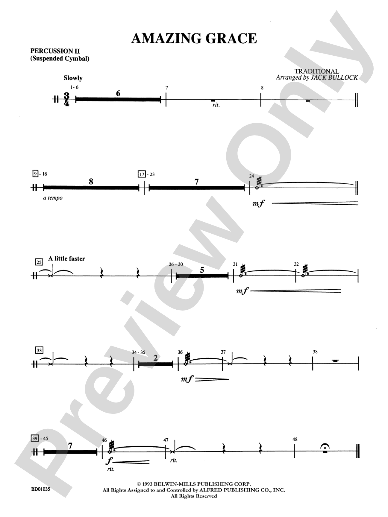 Amazing Grace: 2nd Percussion