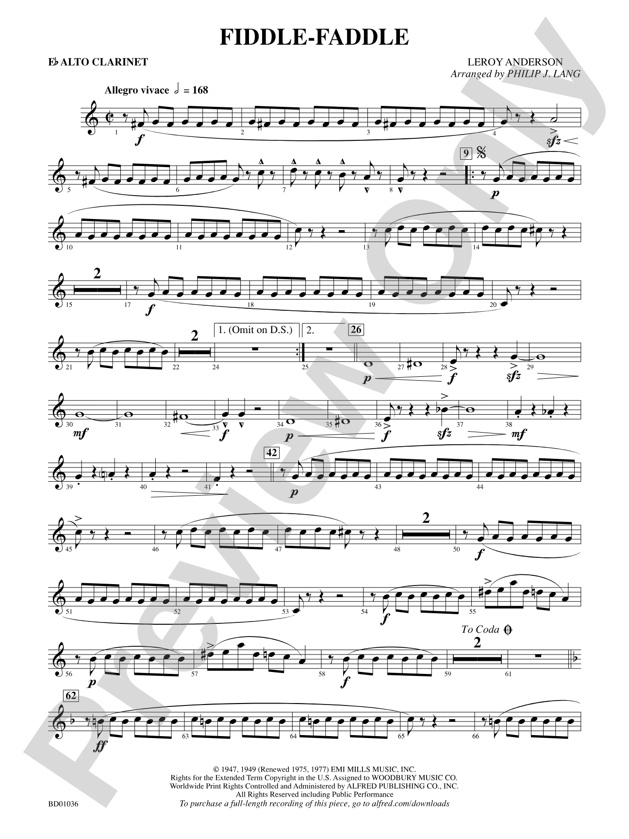 Fiddle-Faddle: E-flat Alto Clarinet