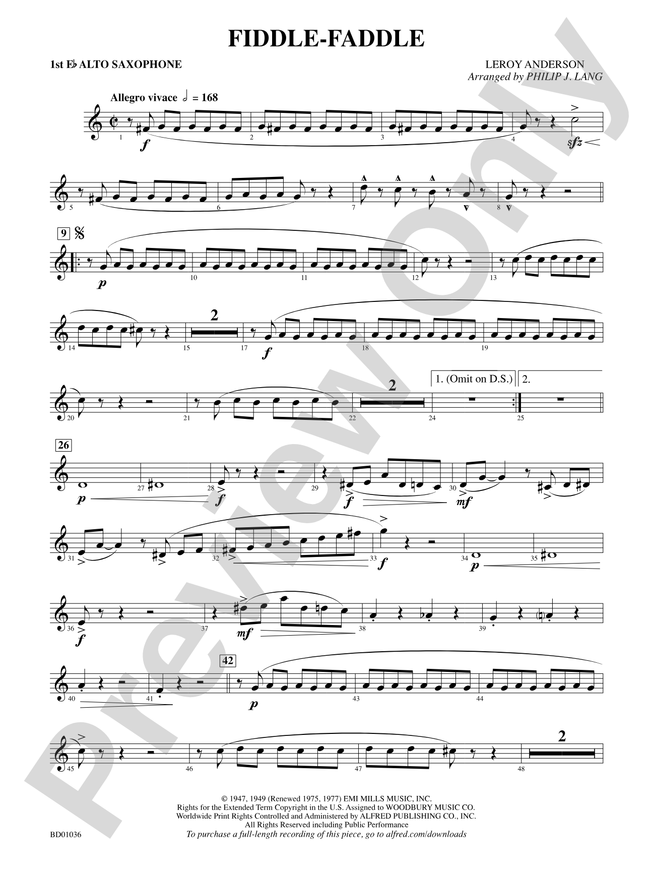 Fiddle-Faddle: E-flat Alto Saxophone