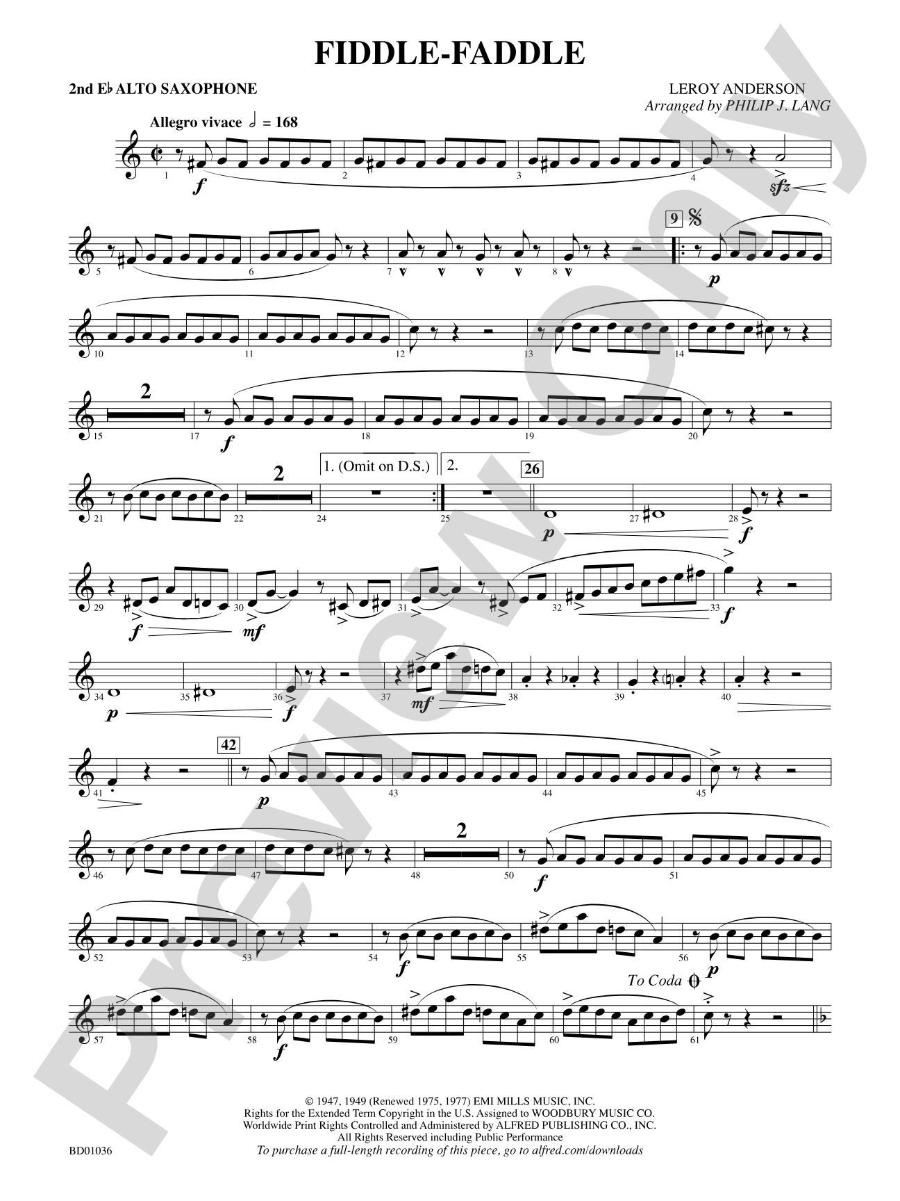 Fiddle-Faddle: 2nd E-flat Alto Saxophone