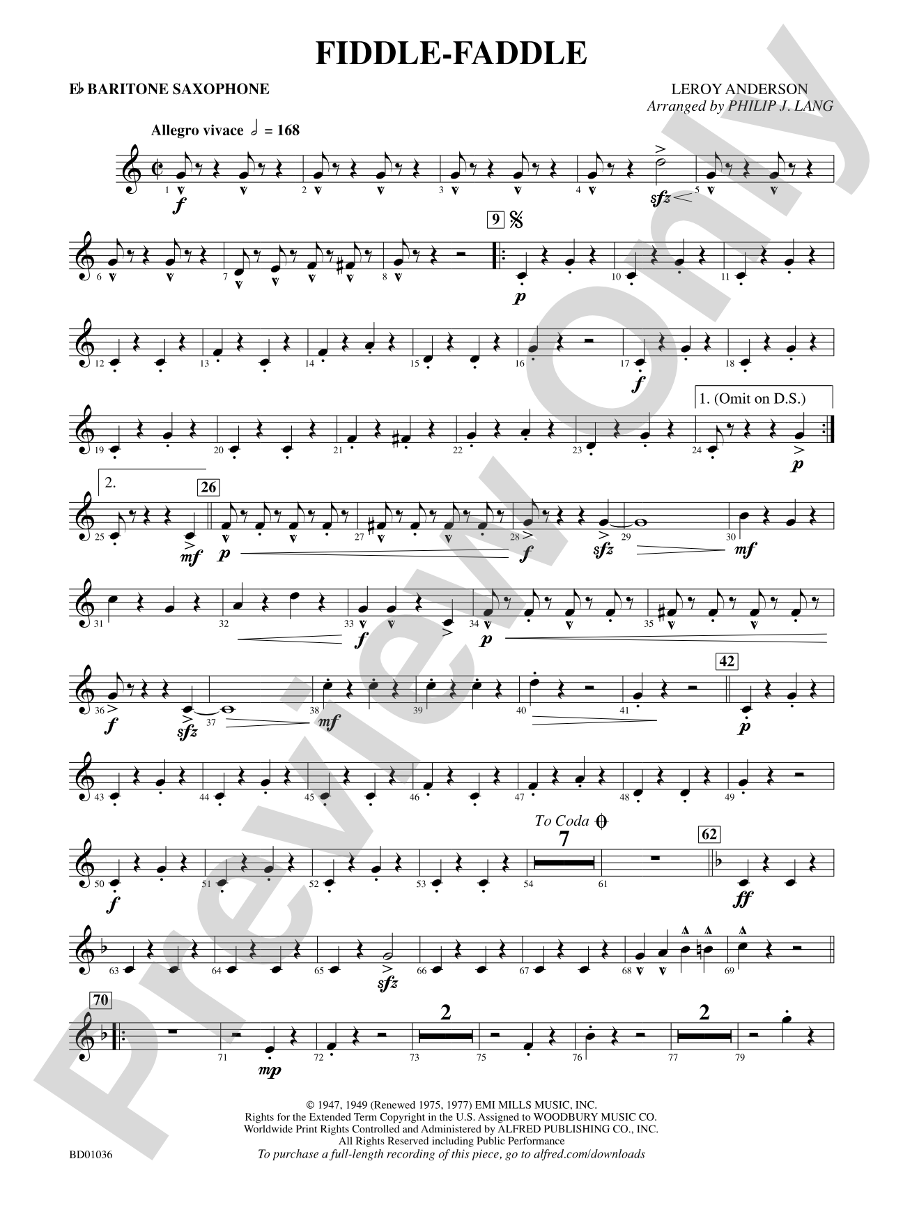 Fiddle-Faddle: E-flat Baritone Saxophone