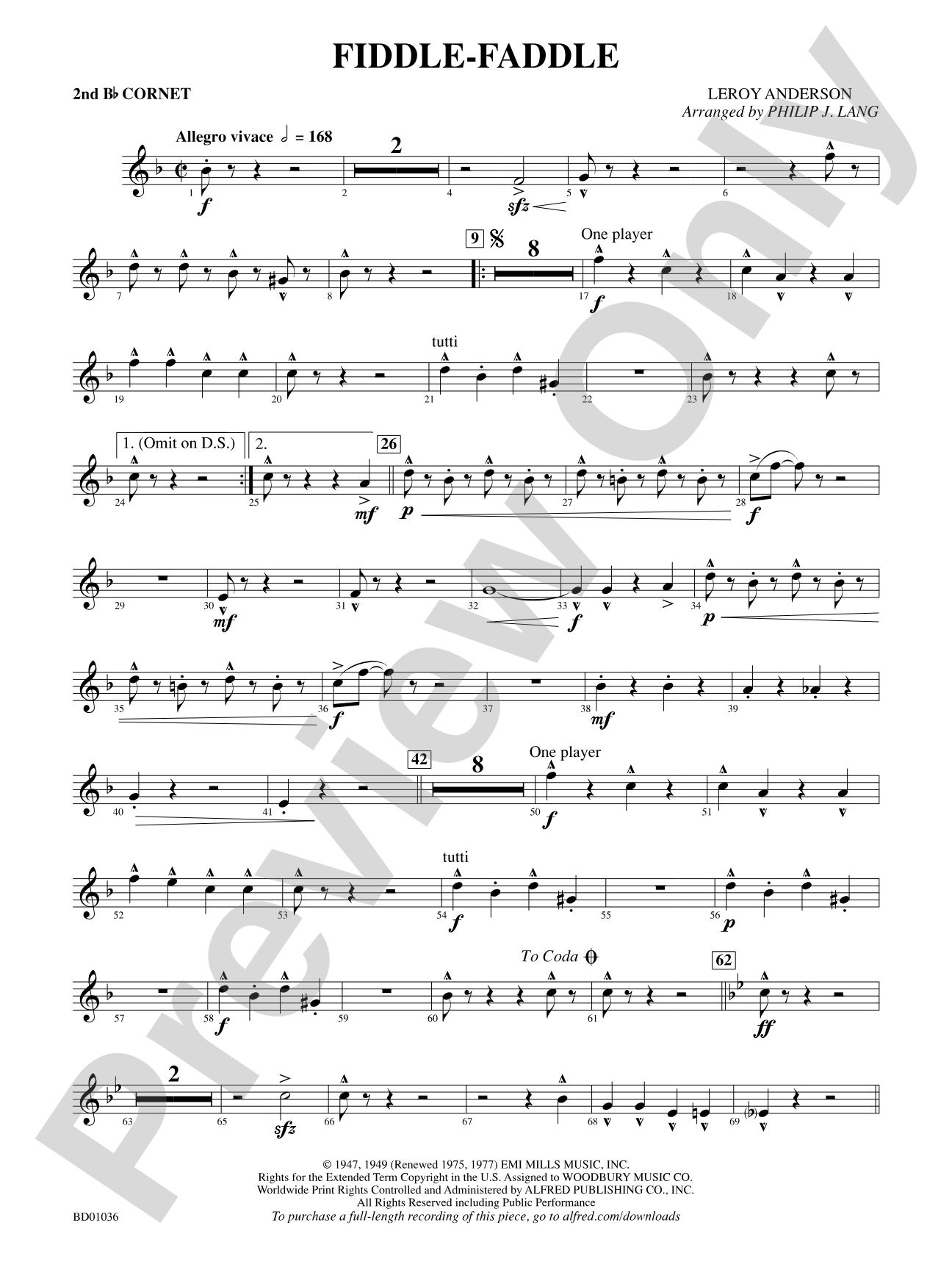Fiddle-Faddle: 2nd B-flat Cornet