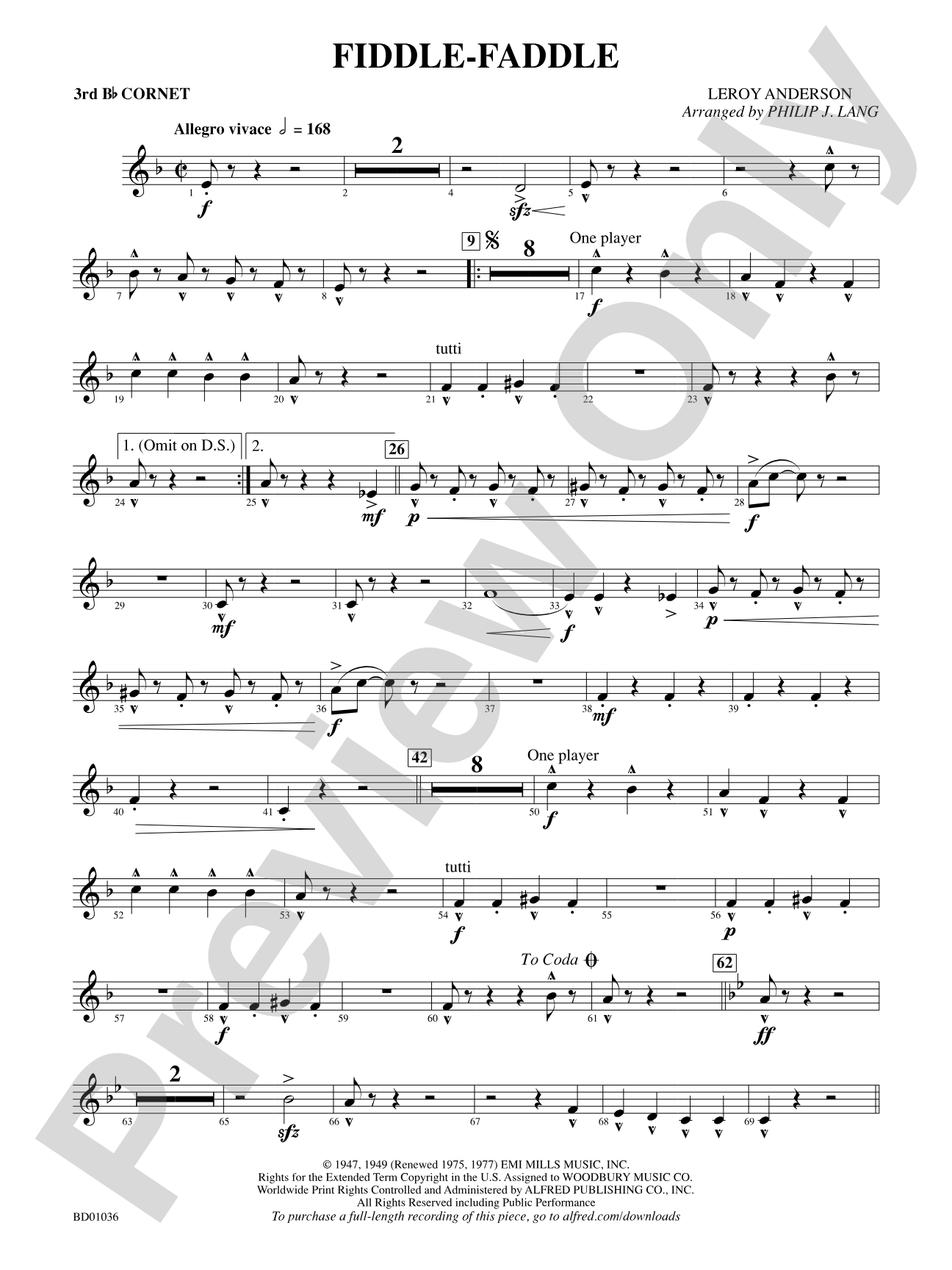 Fiddle-Faddle: 3rd B-flat Cornet