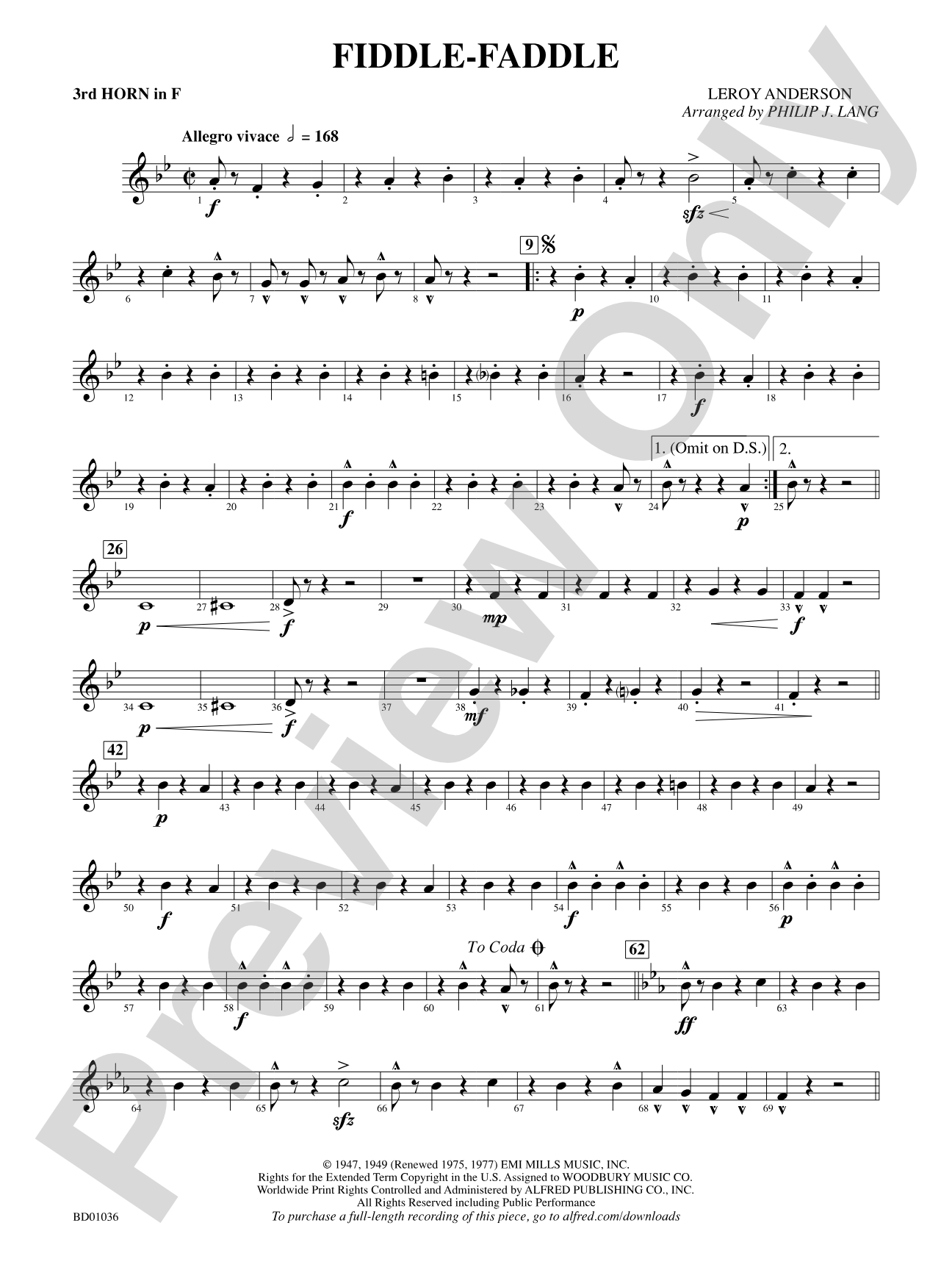 Fiddle-Faddle: 3rd F Horn