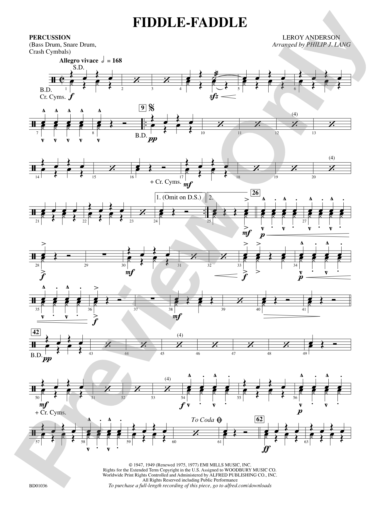 Fiddle-Faddle: 1st Percussion