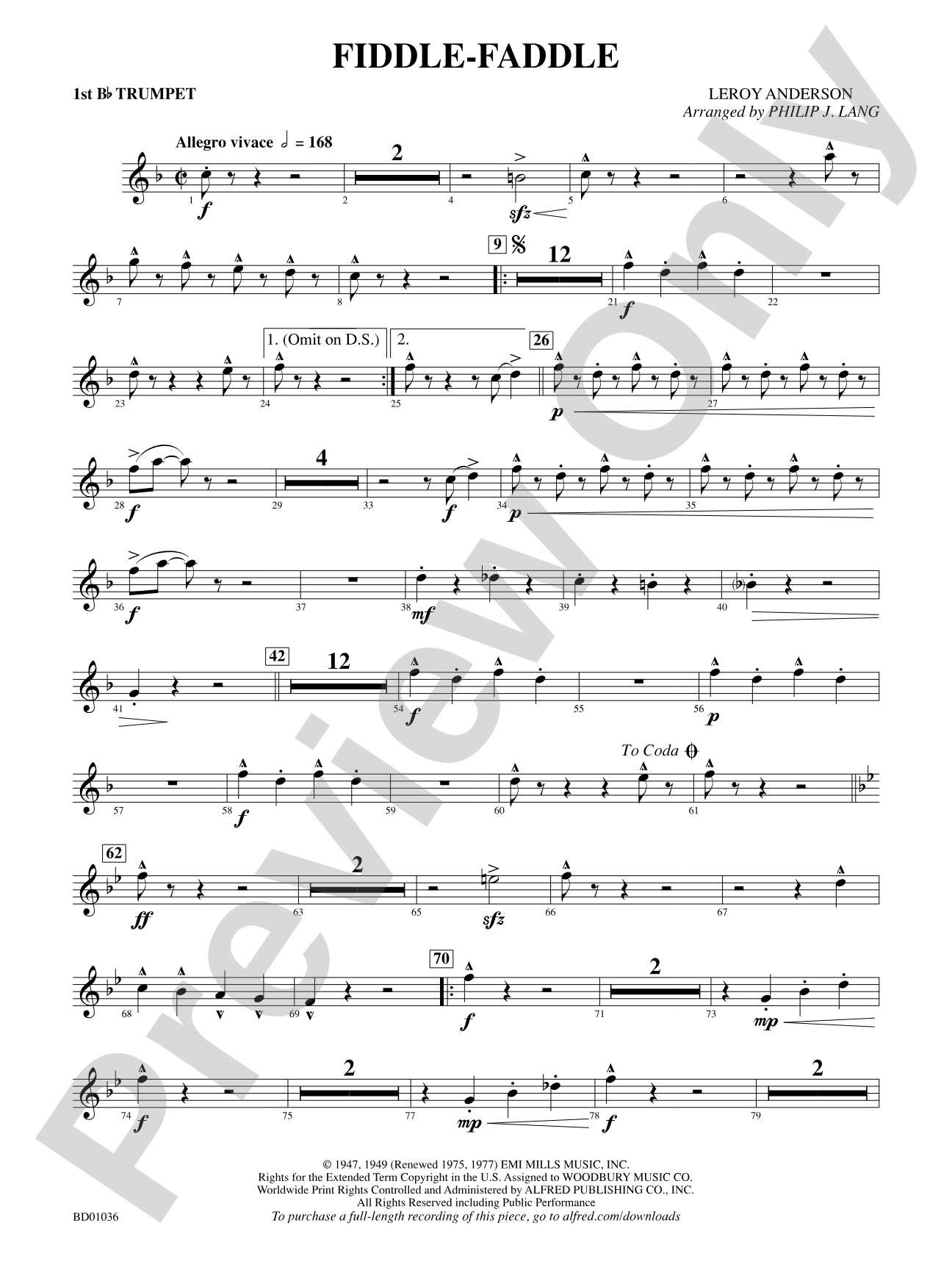 Fiddle-Faddle: 1st B-flat Trumpet