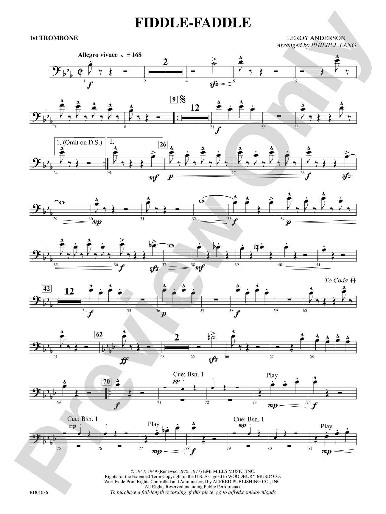 Fiddle-Faddle: 1st Trombone