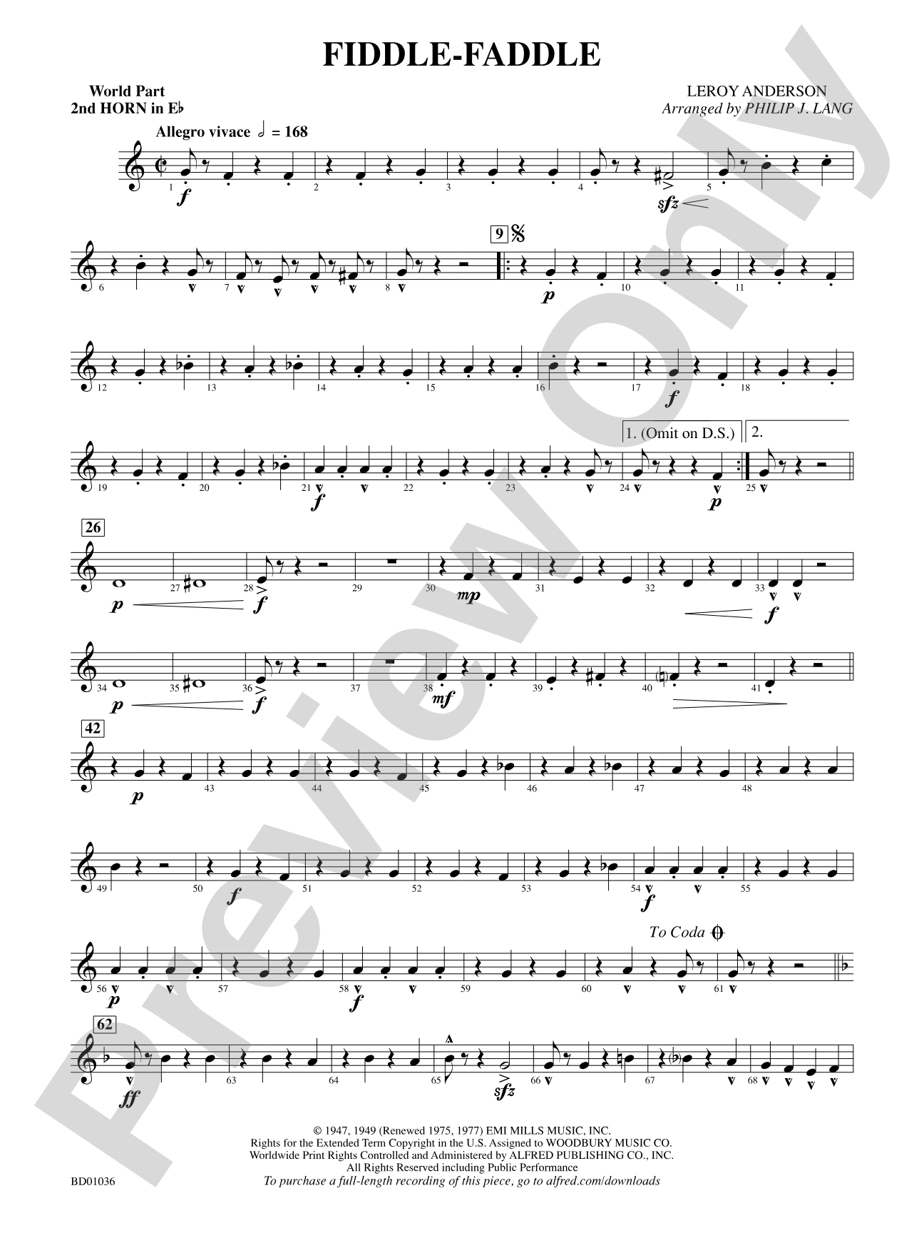 Fiddle-Faddle: (wp) 2nd Horn in E-flat