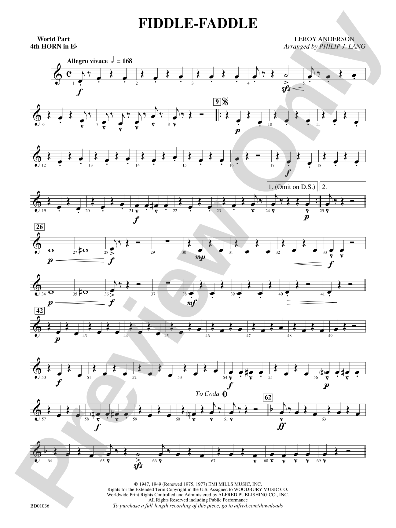 Fiddle-Faddle: (wp) 4th Horn in E-flat
