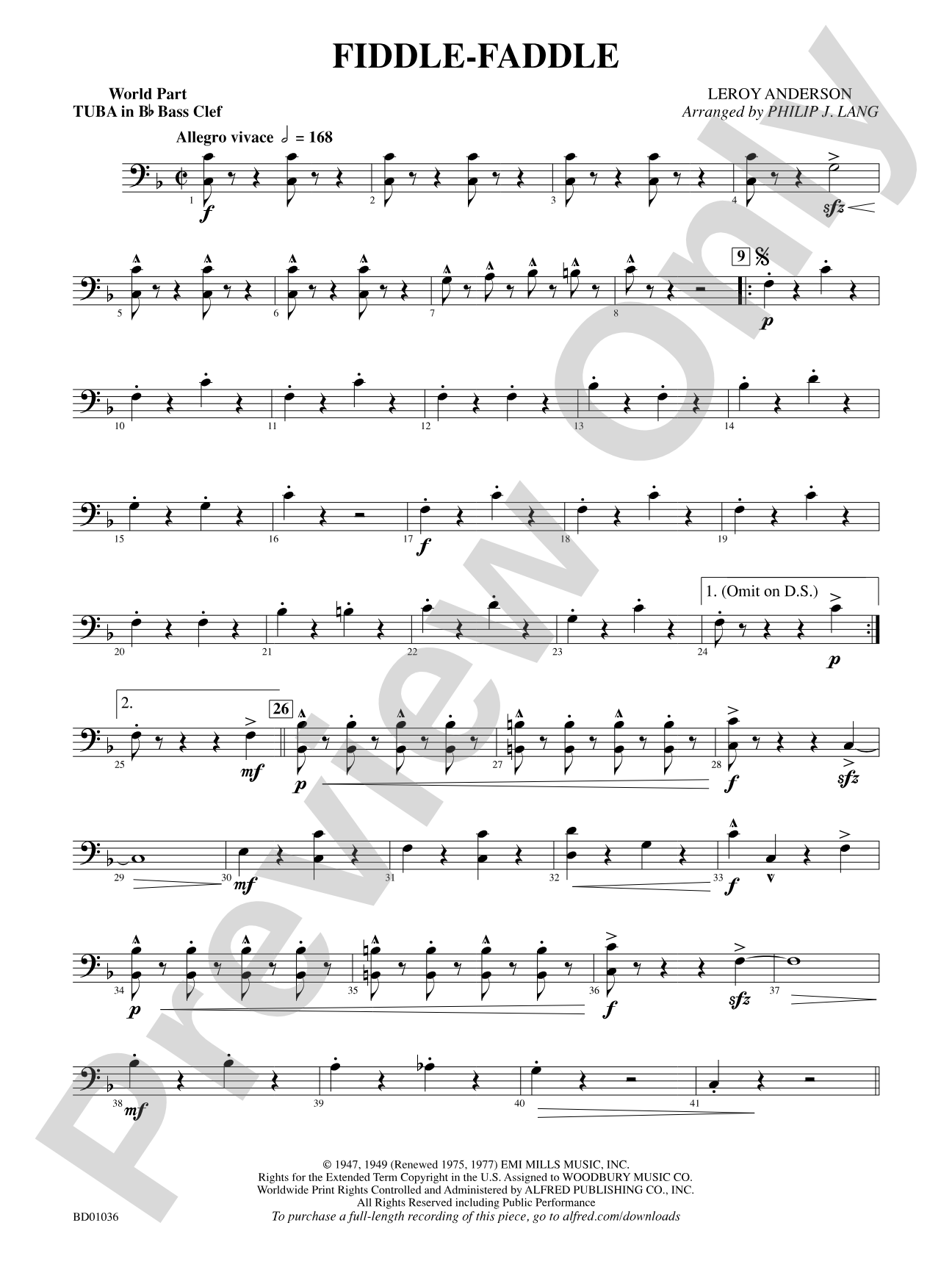 Fiddle-Faddle: (wp) B-flat Tuba B.C.