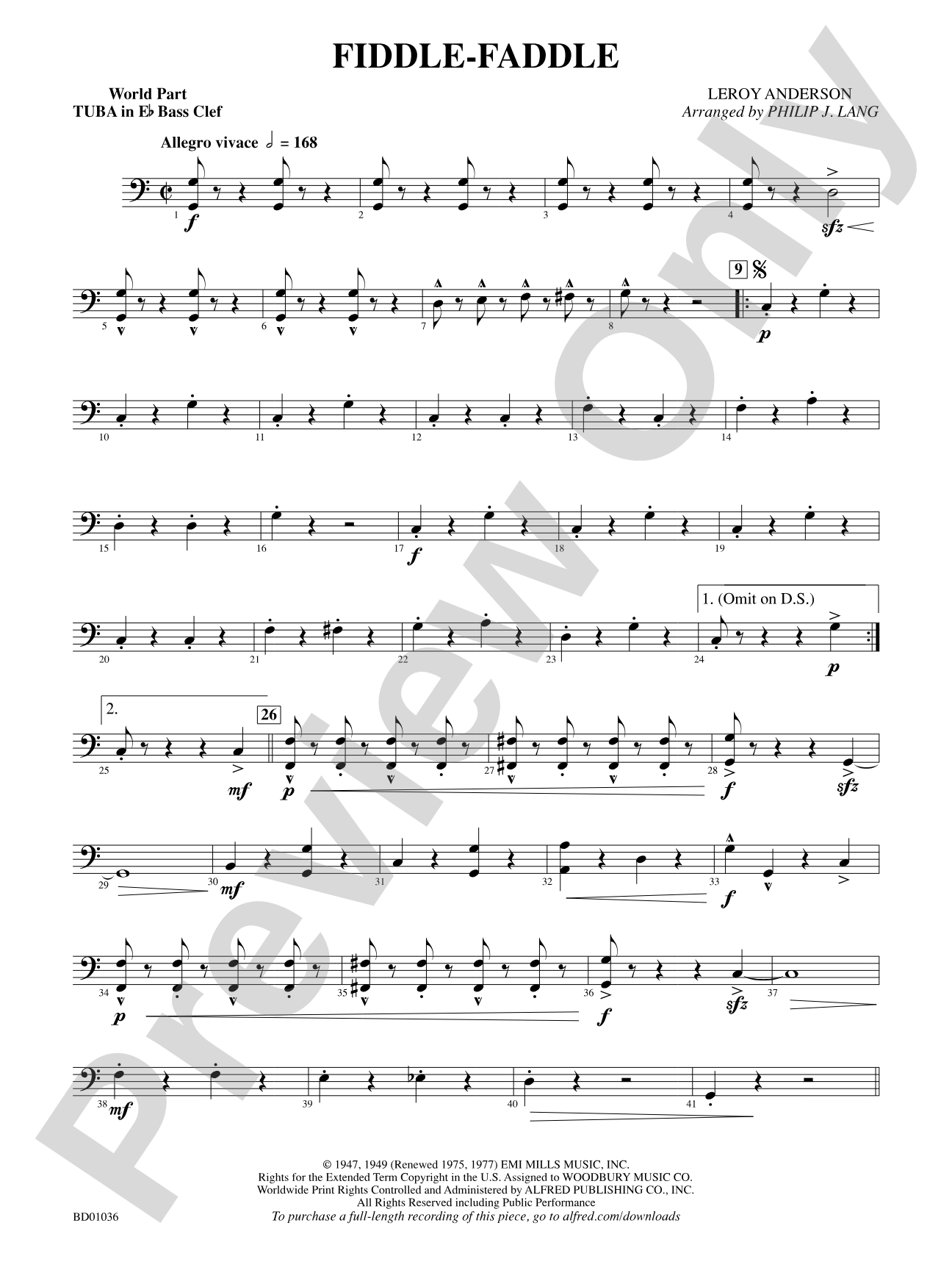Fiddle-Faddle: (wp) E-flat Tuba B.C.