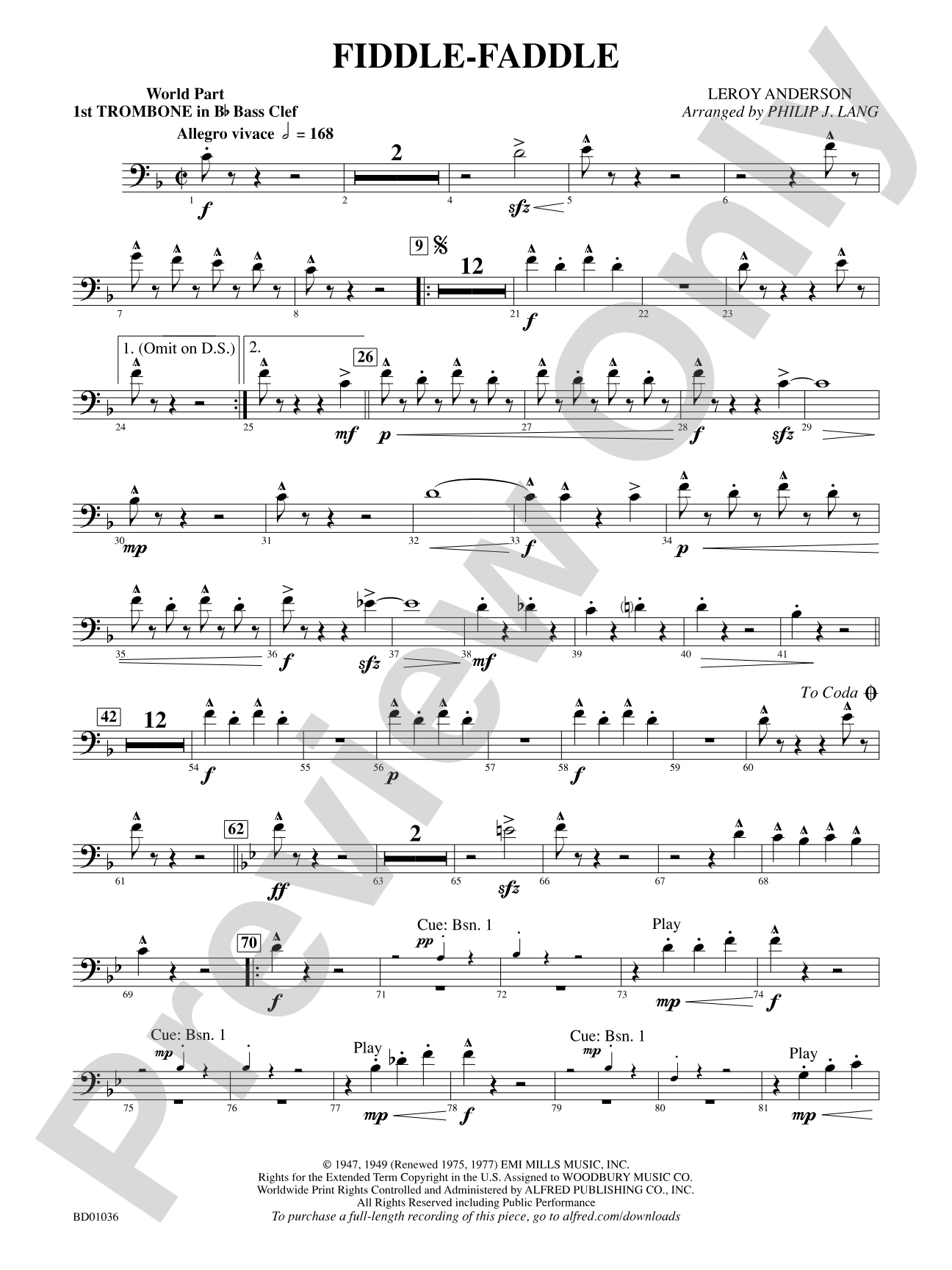 Fiddle-Faddle: (wp) 1st B-flat Trombone B.C.