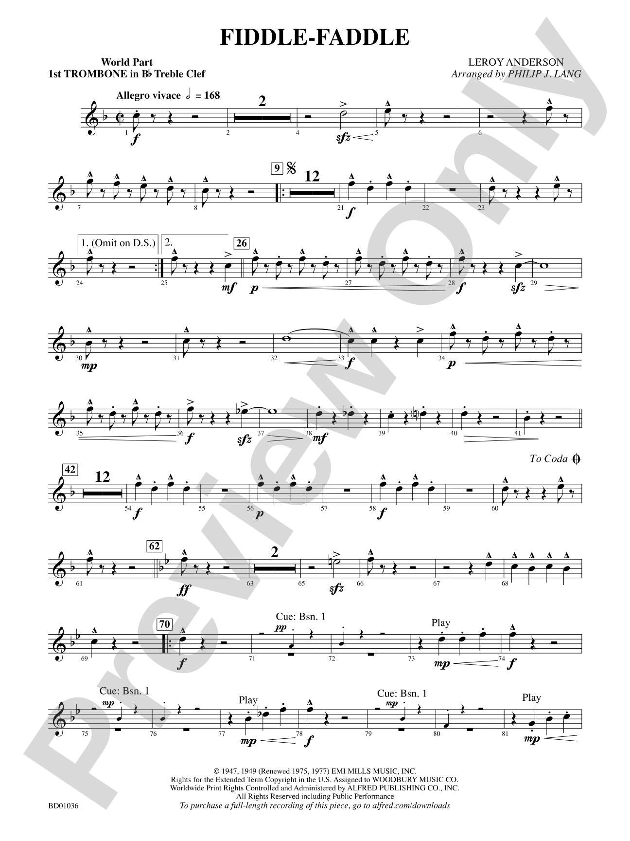 Fiddle-Faddle: (wp) 1st B-flat Trombone T.C.