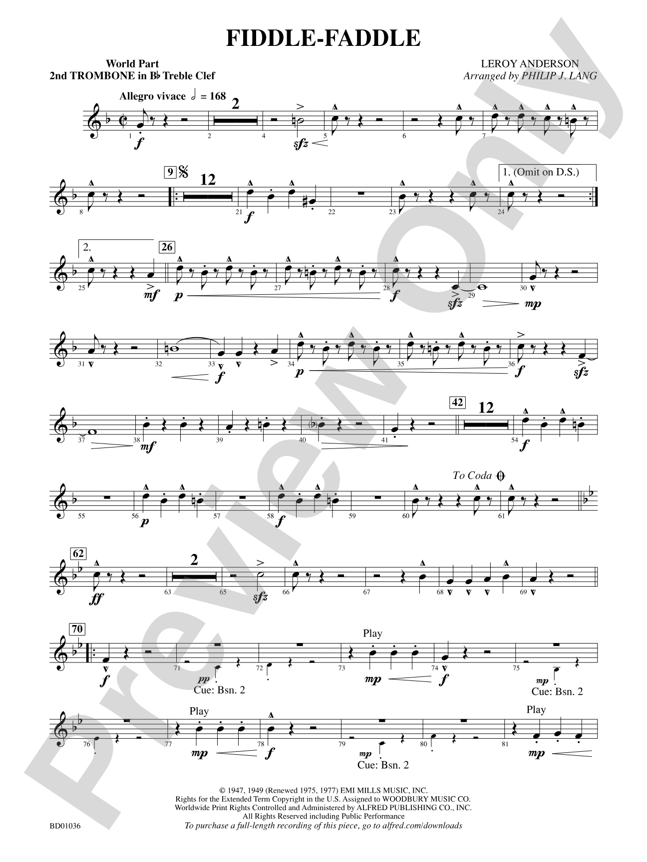 Fiddle-Faddle: (wp) 2nd B-flat Trombone T.C.