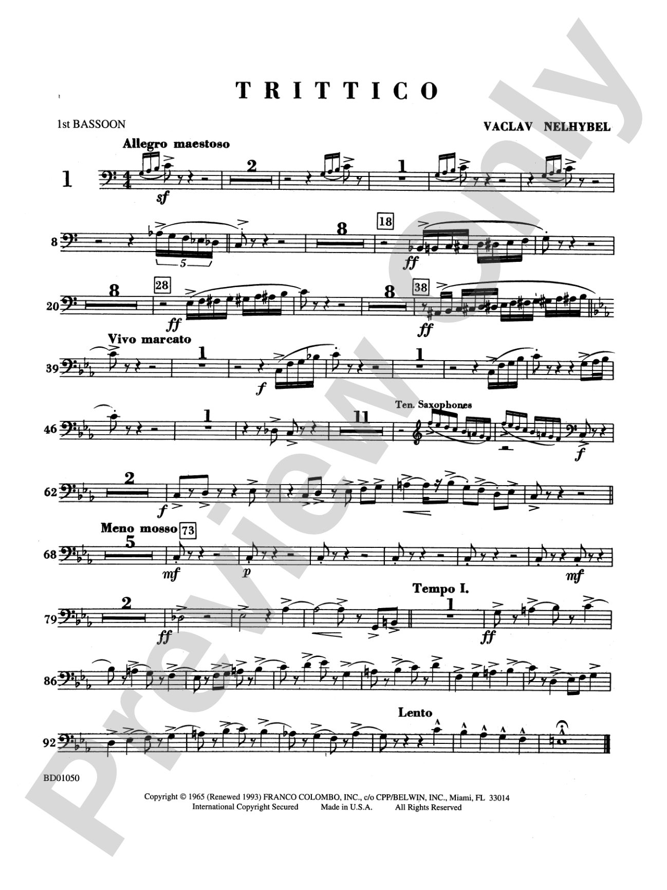 Trittico: Bassoon