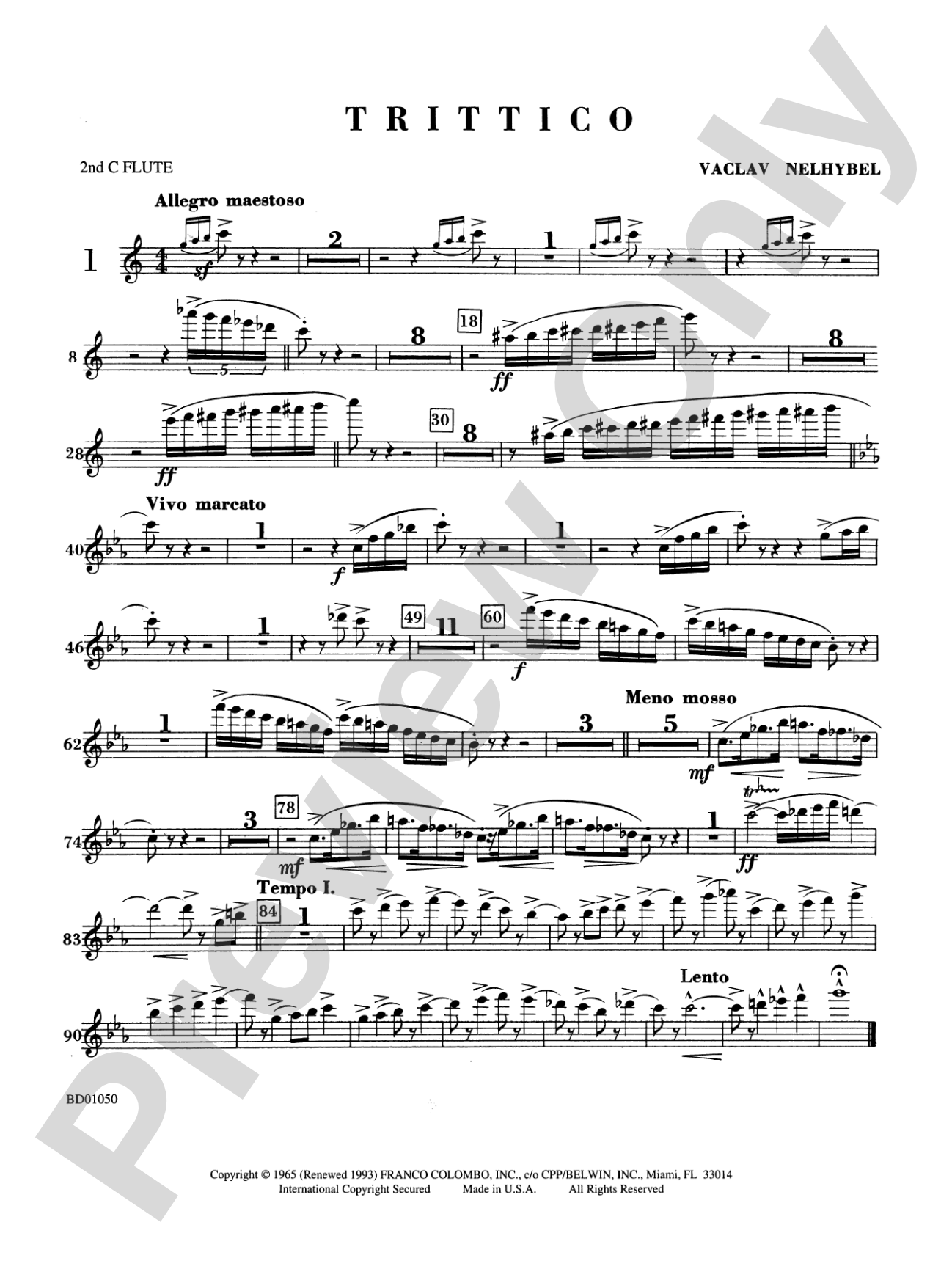 Trittico: 2nd Flute