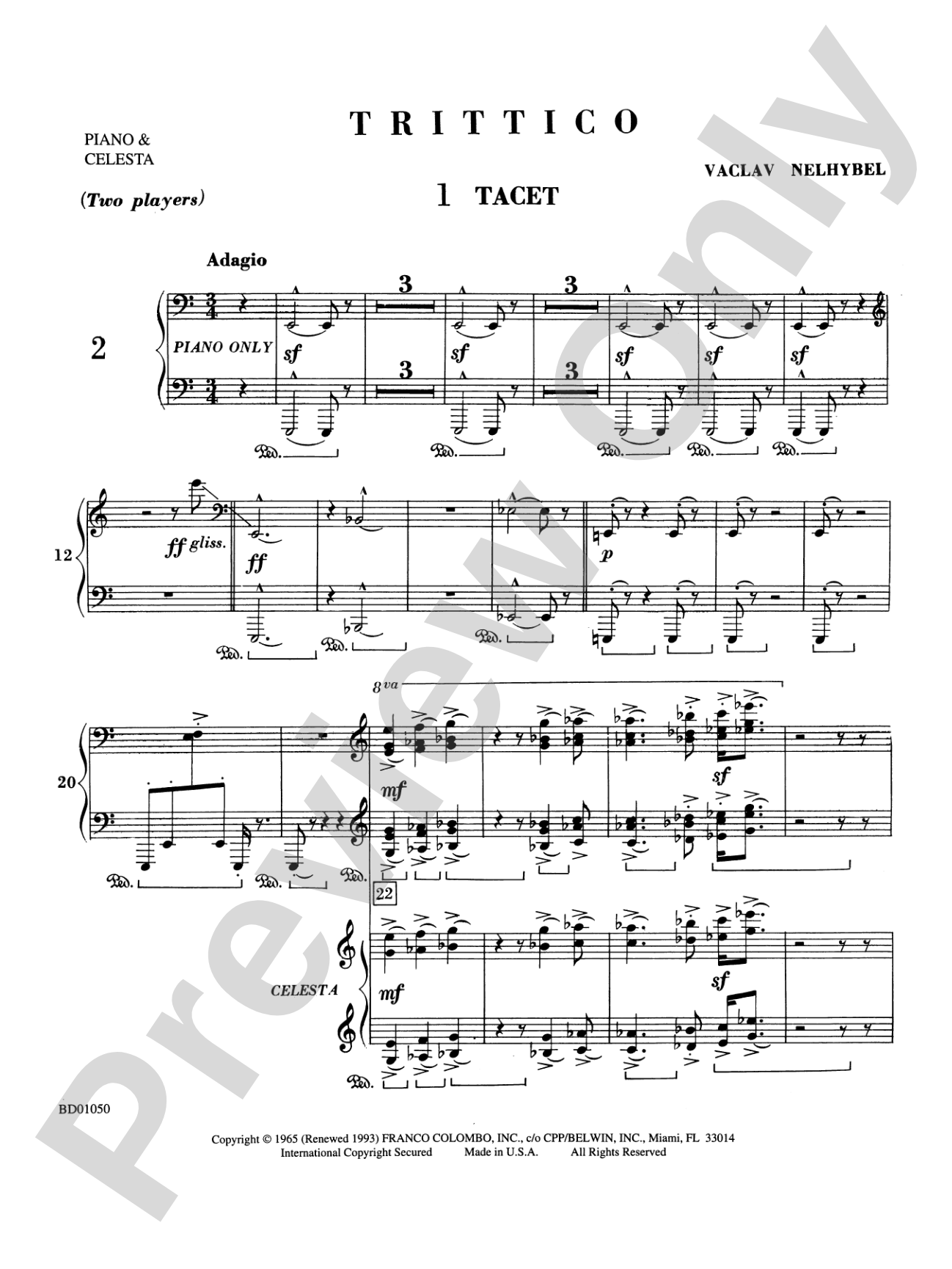 Trittico: Piano Accompaniment