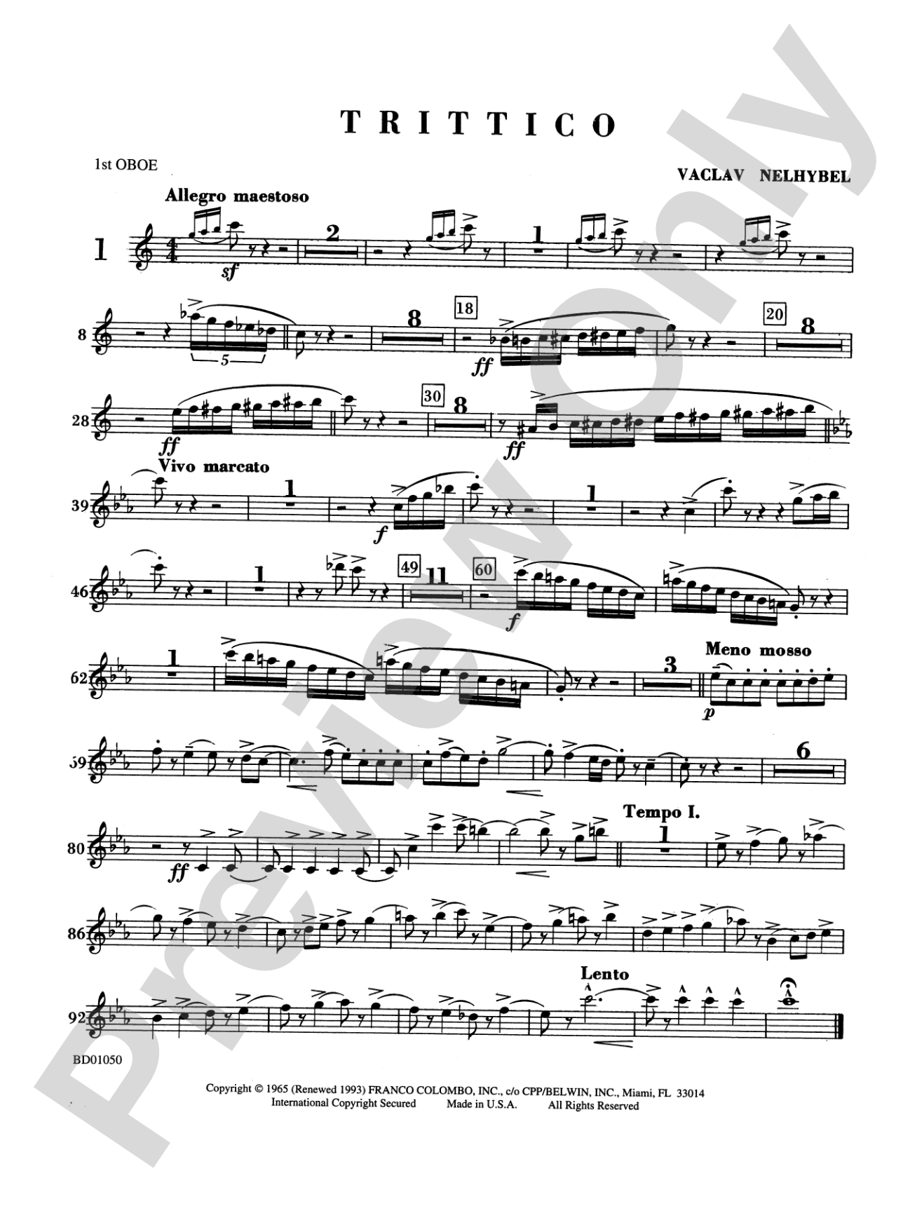 Trittico: Oboe