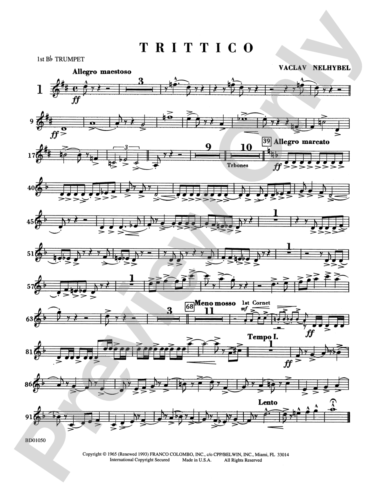 Trittico: 1st B-flat Trumpet