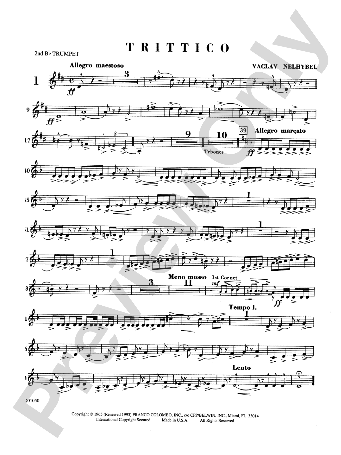 Trittico: 2nd B-flat Trumpet