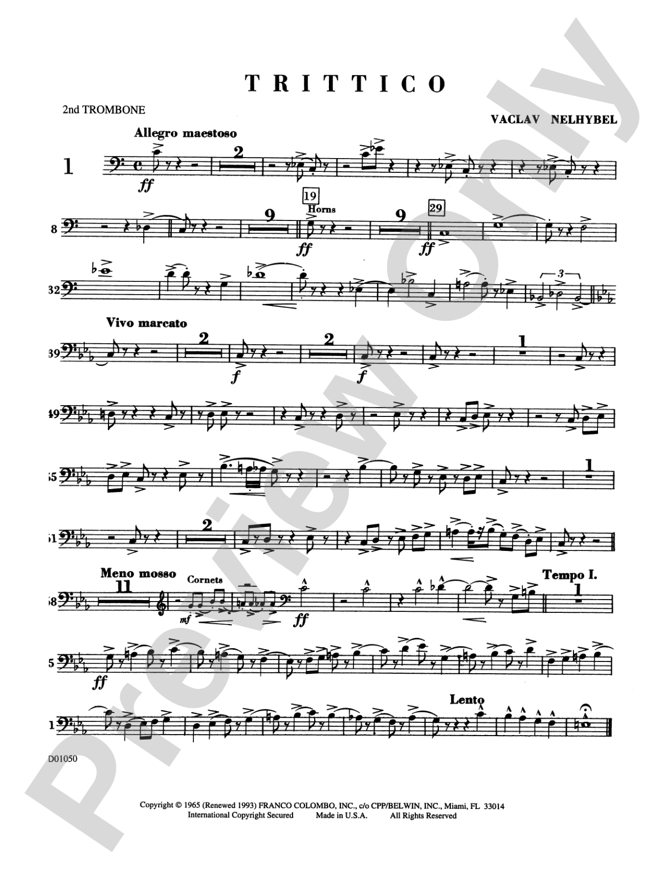 Trittico: 2nd Trombone