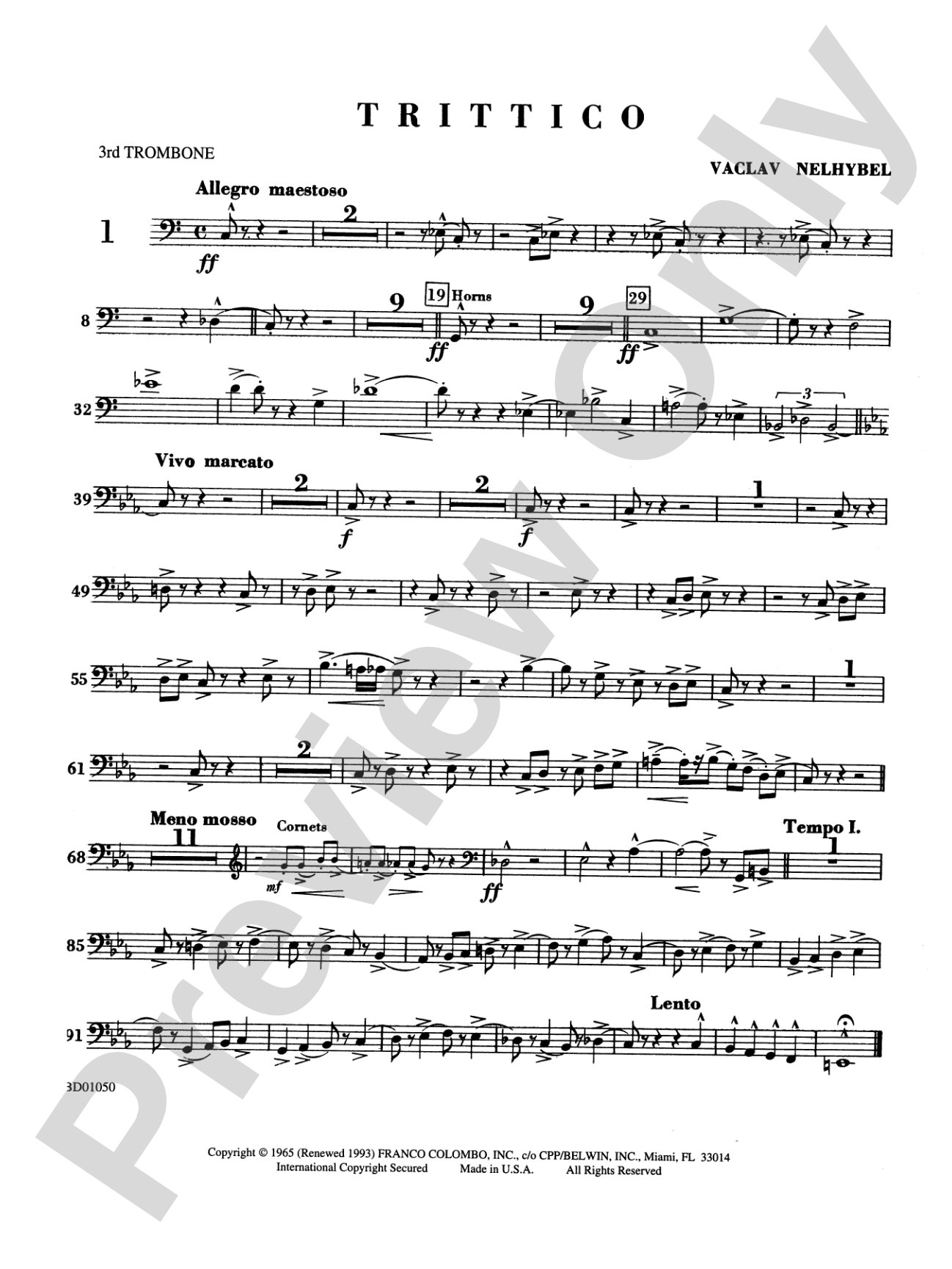 Trittico: 3rd Trombone