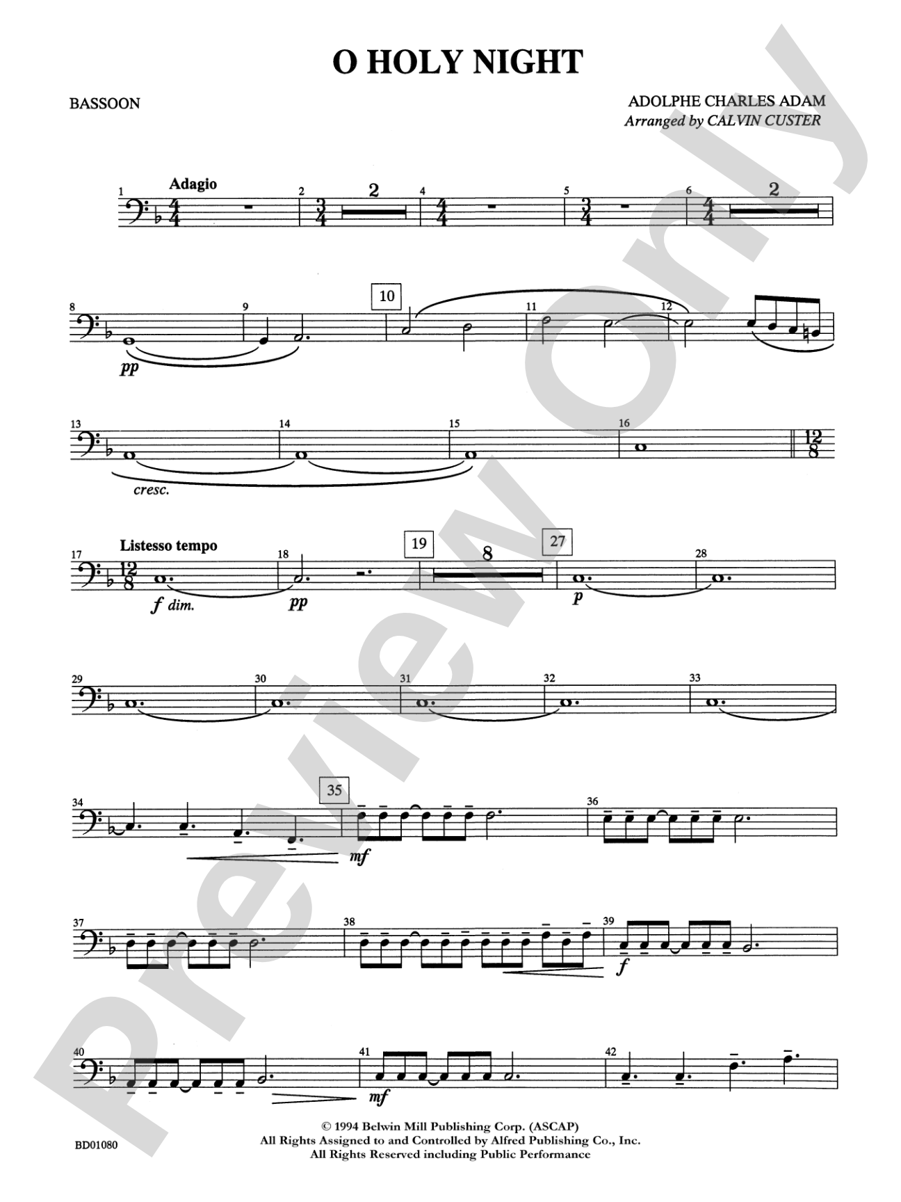 O Holy Night: Bassoon