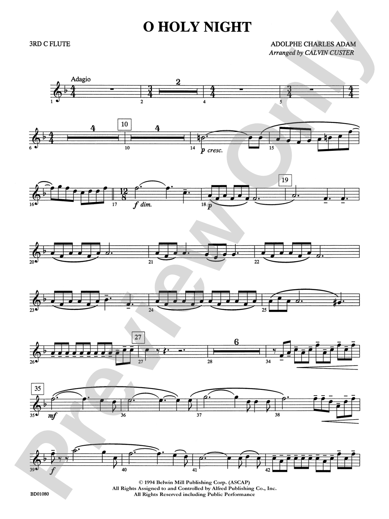 O Holy Night: 3rd Flute