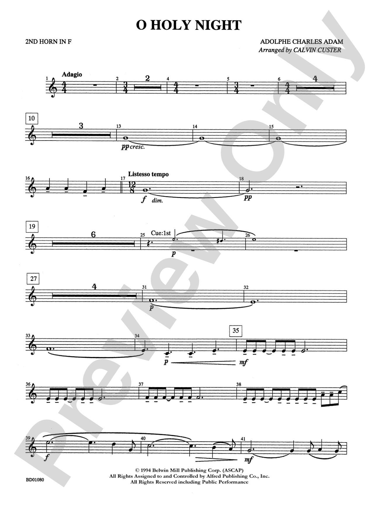 O Holy Night: 2nd F Horn