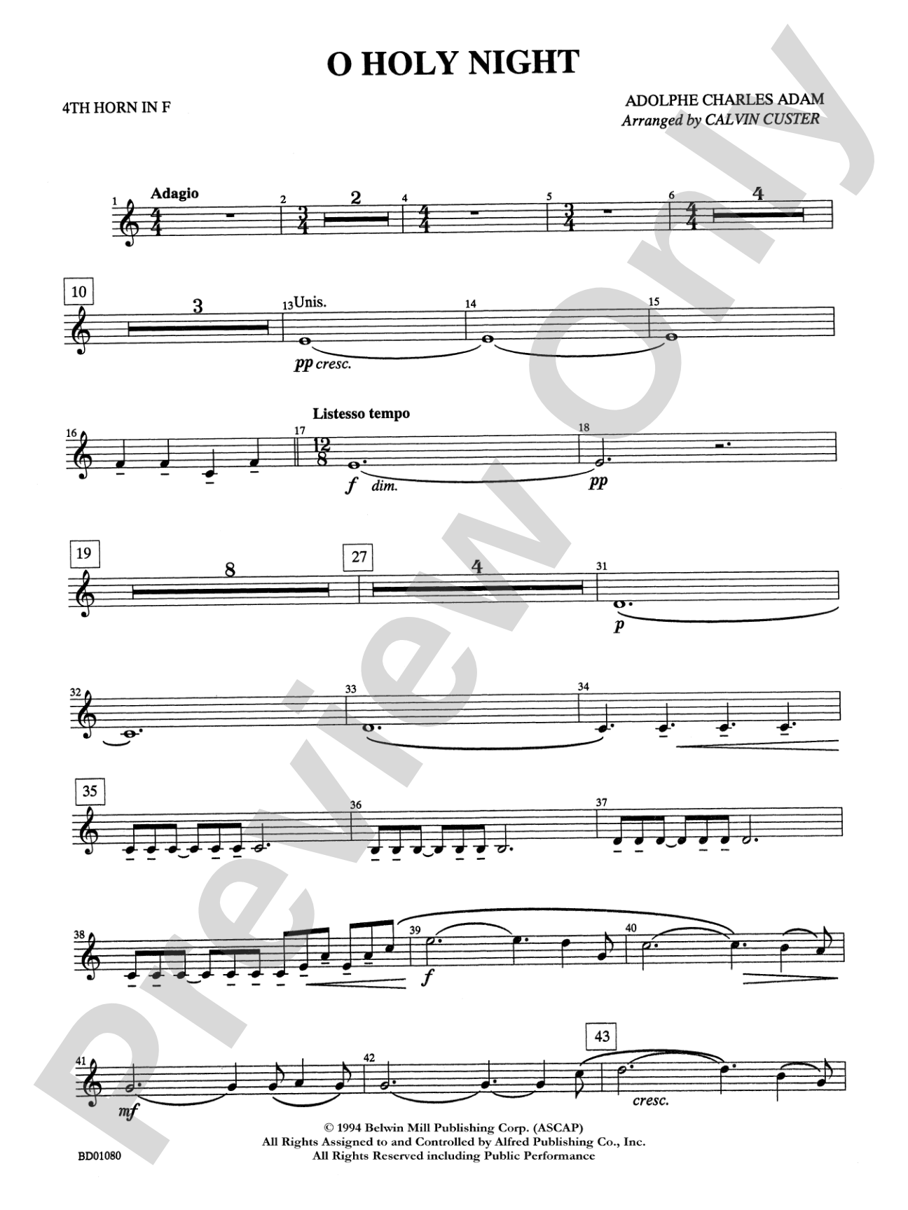 O Holy Night: 4th F Horn