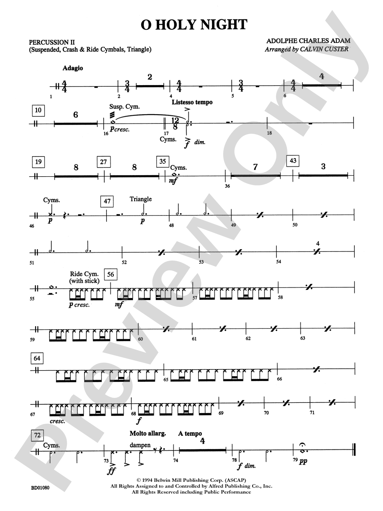 O Holy Night: 2nd Percussion