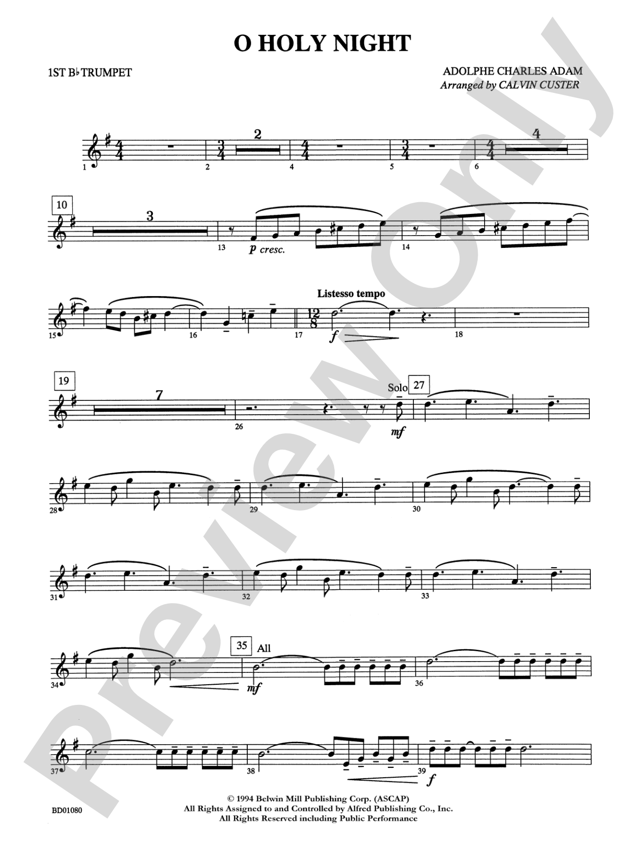 O Holy Night: 1st B-flat Trumpet