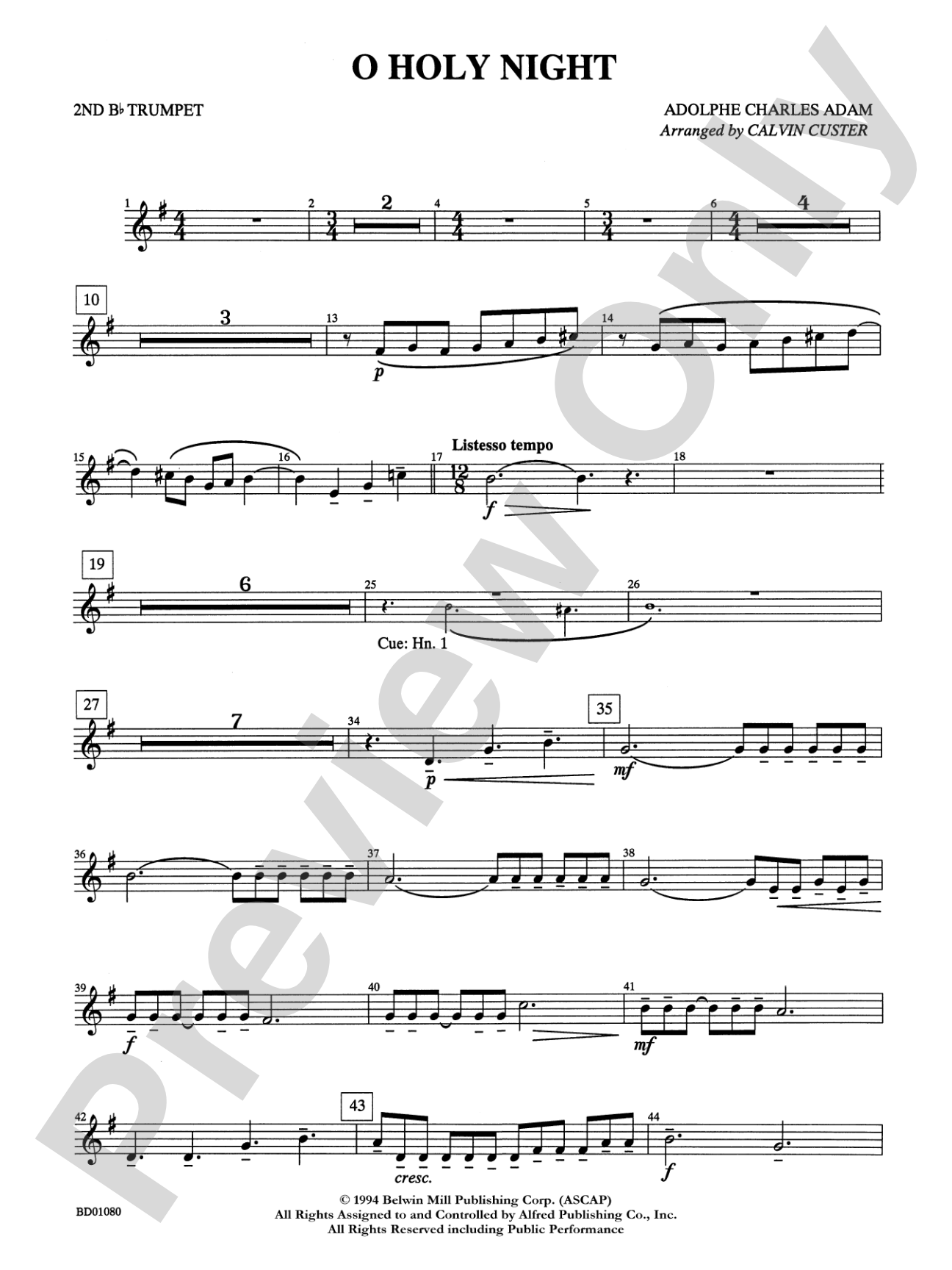 O Holy Night: 2nd B-flat Trumpet