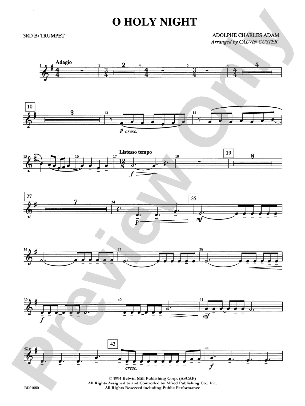 O Holy Night: 3rd B-flat Trumpet