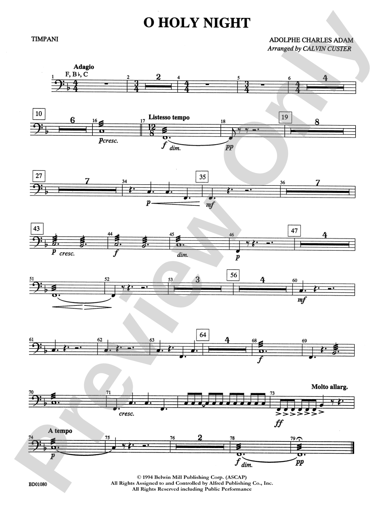 O Holy Night: Timpani