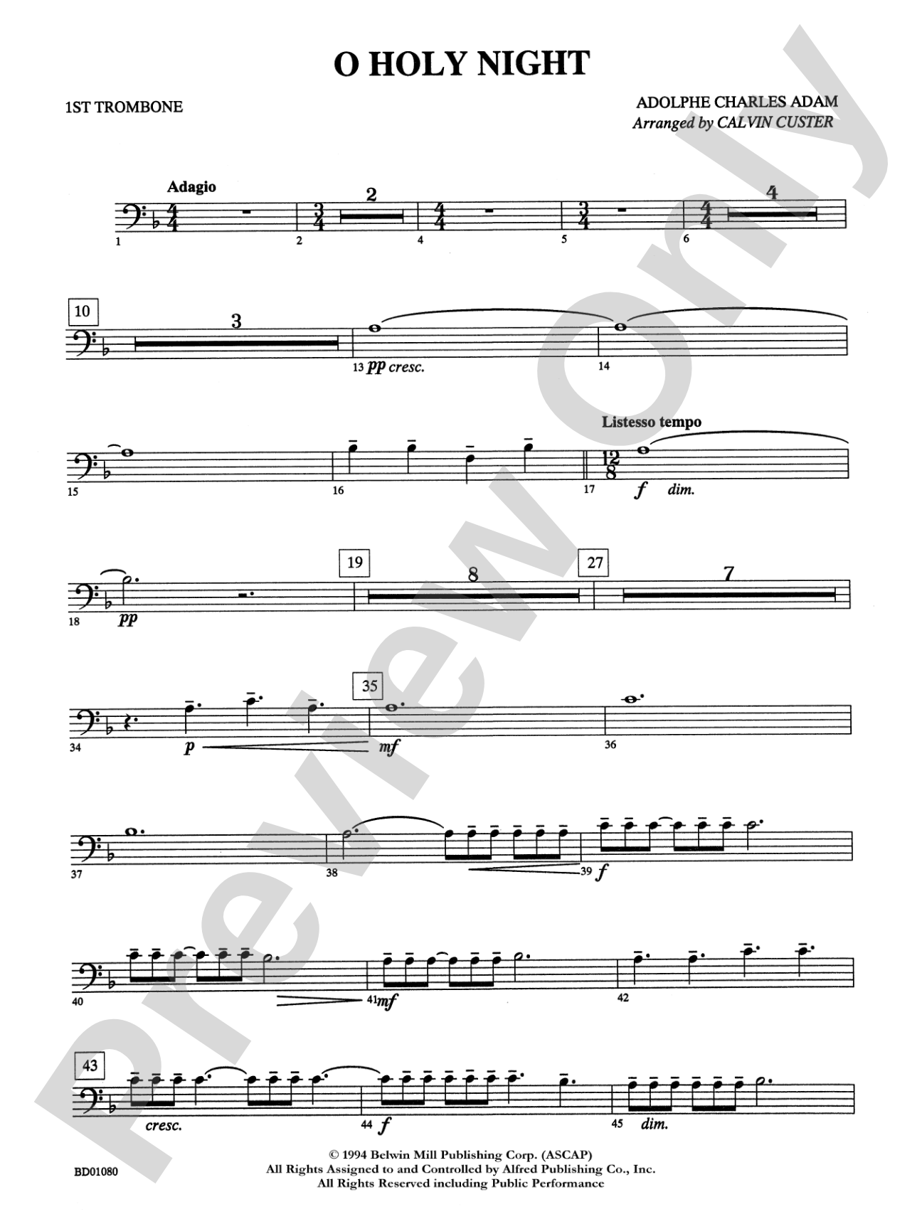 O Holy Night: 1st Trombone