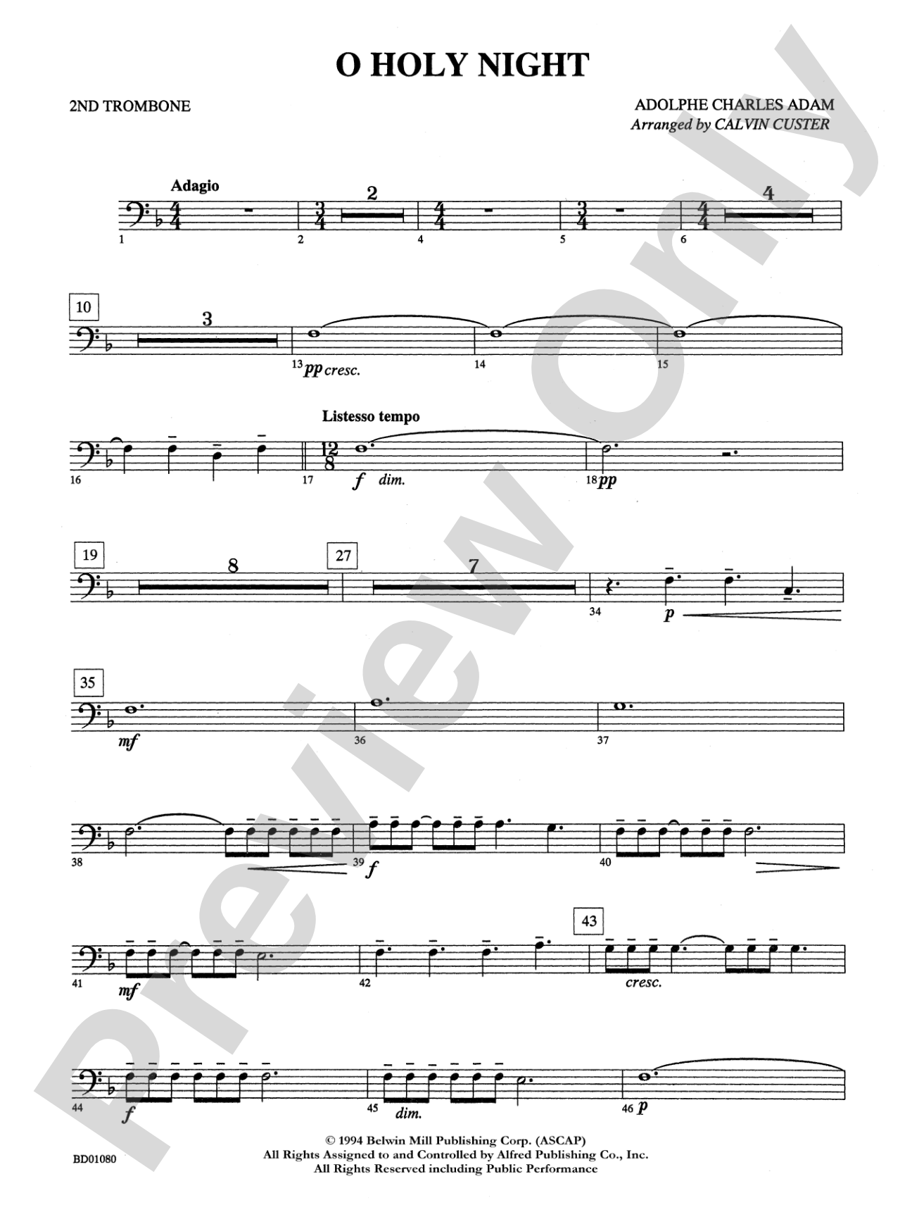 O Holy Night: 2nd Trombone