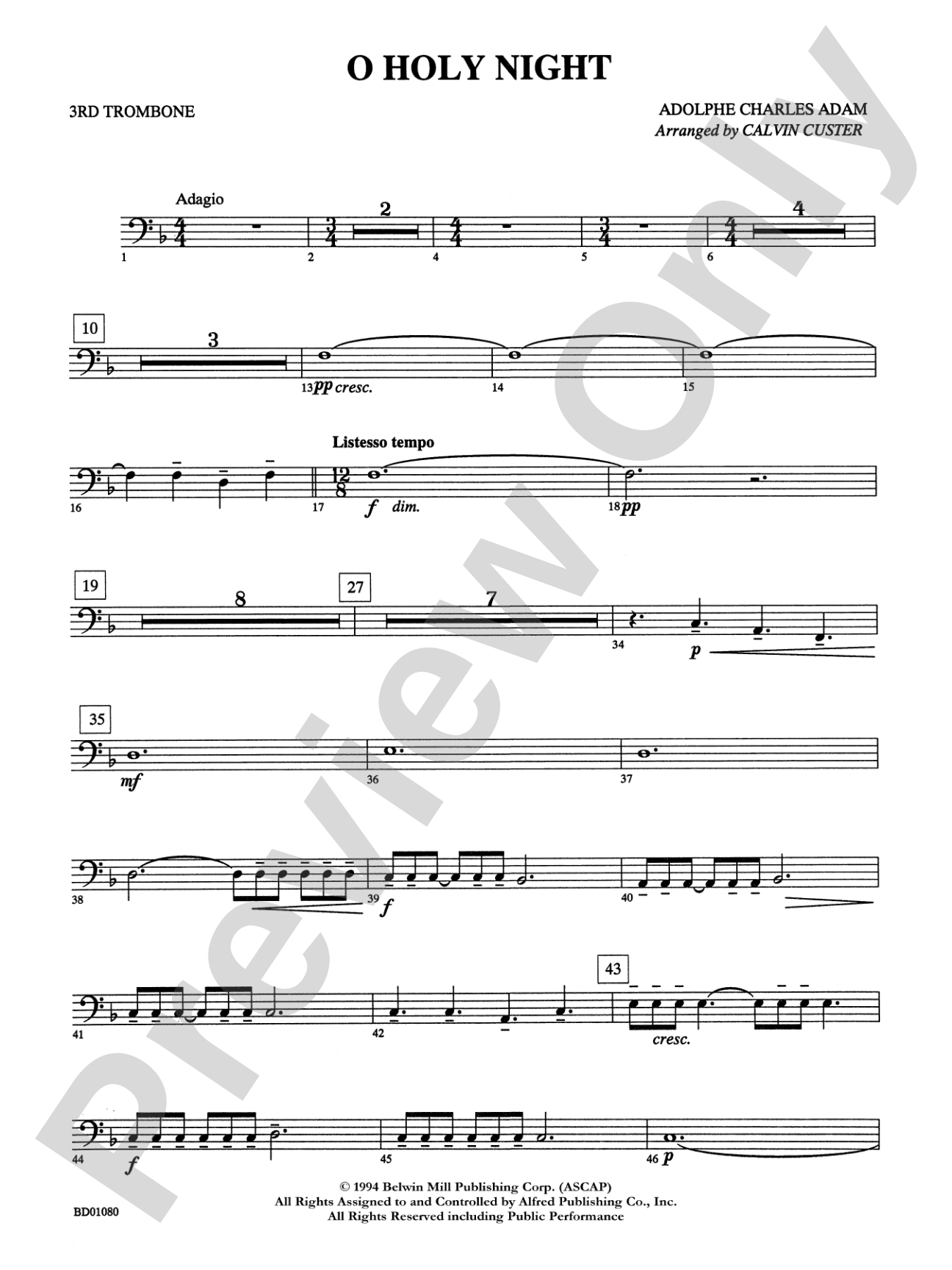 O Holy Night: 3rd Trombone